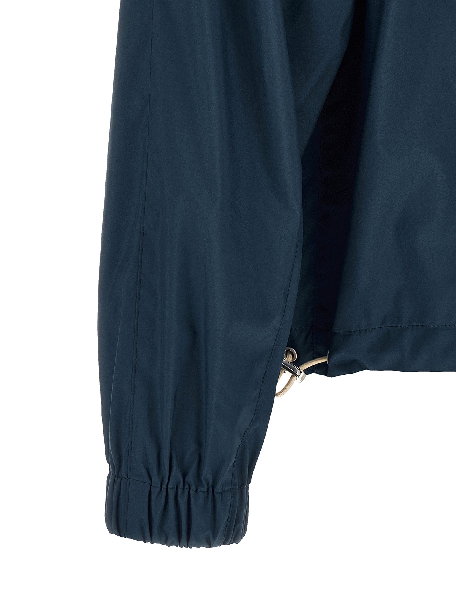 Brunello Cucinelli Blaue Polyester-Jacke in voller Länge