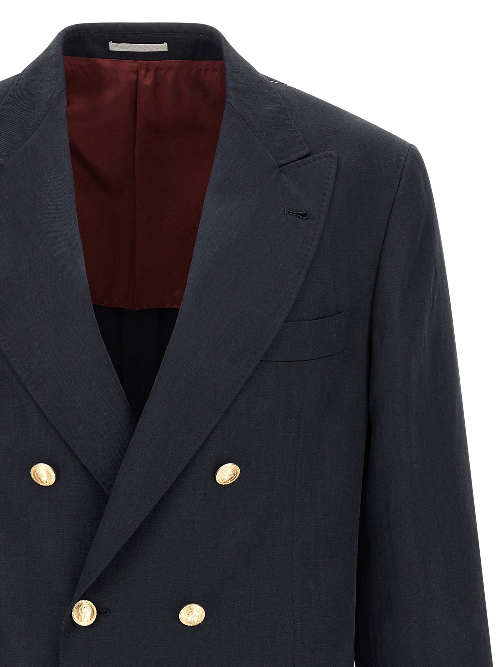 Brunello Cucinelli Blauer Seidenblazer