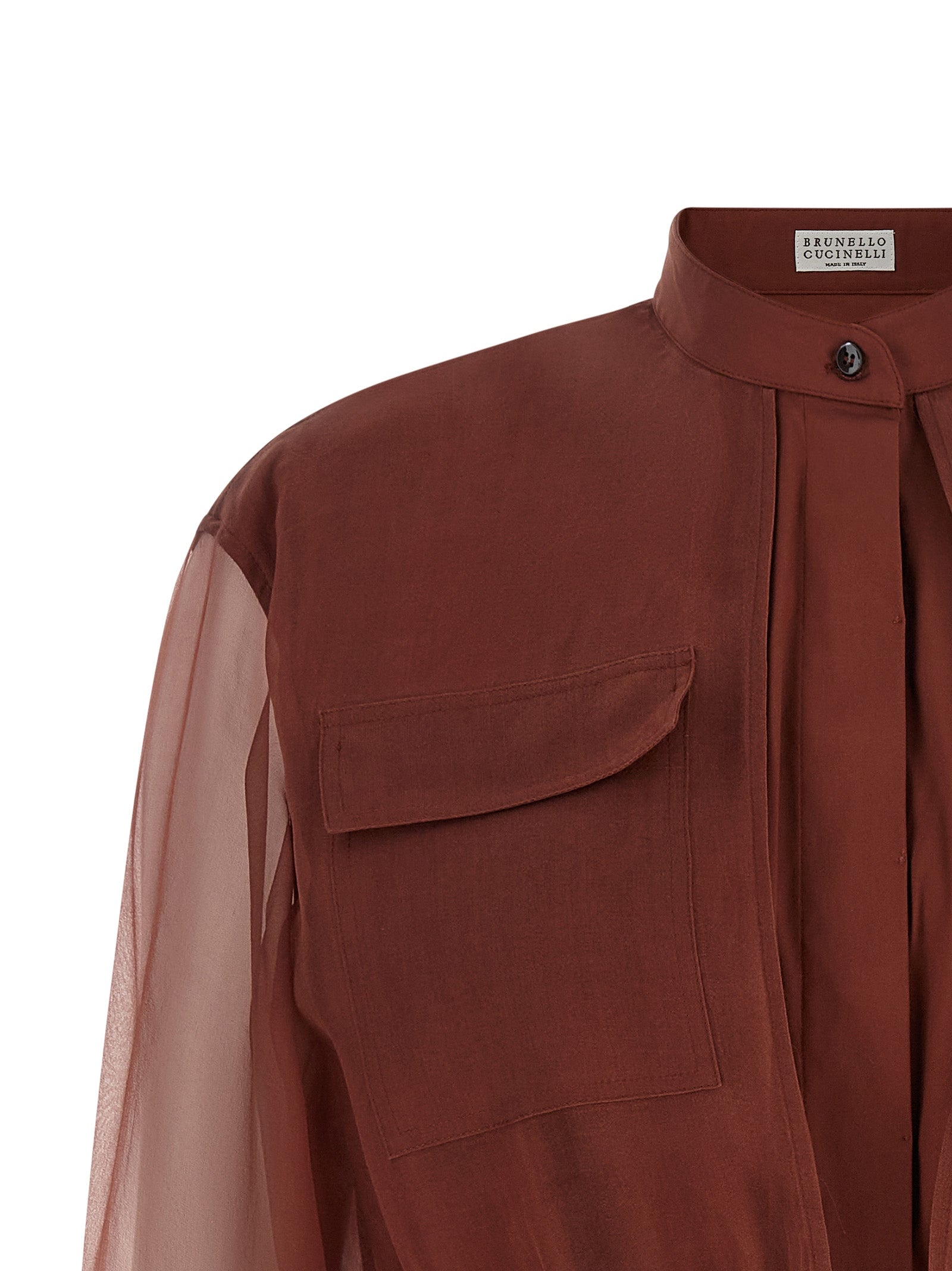 Brunello Cucinelli Braune Baumwollbluse