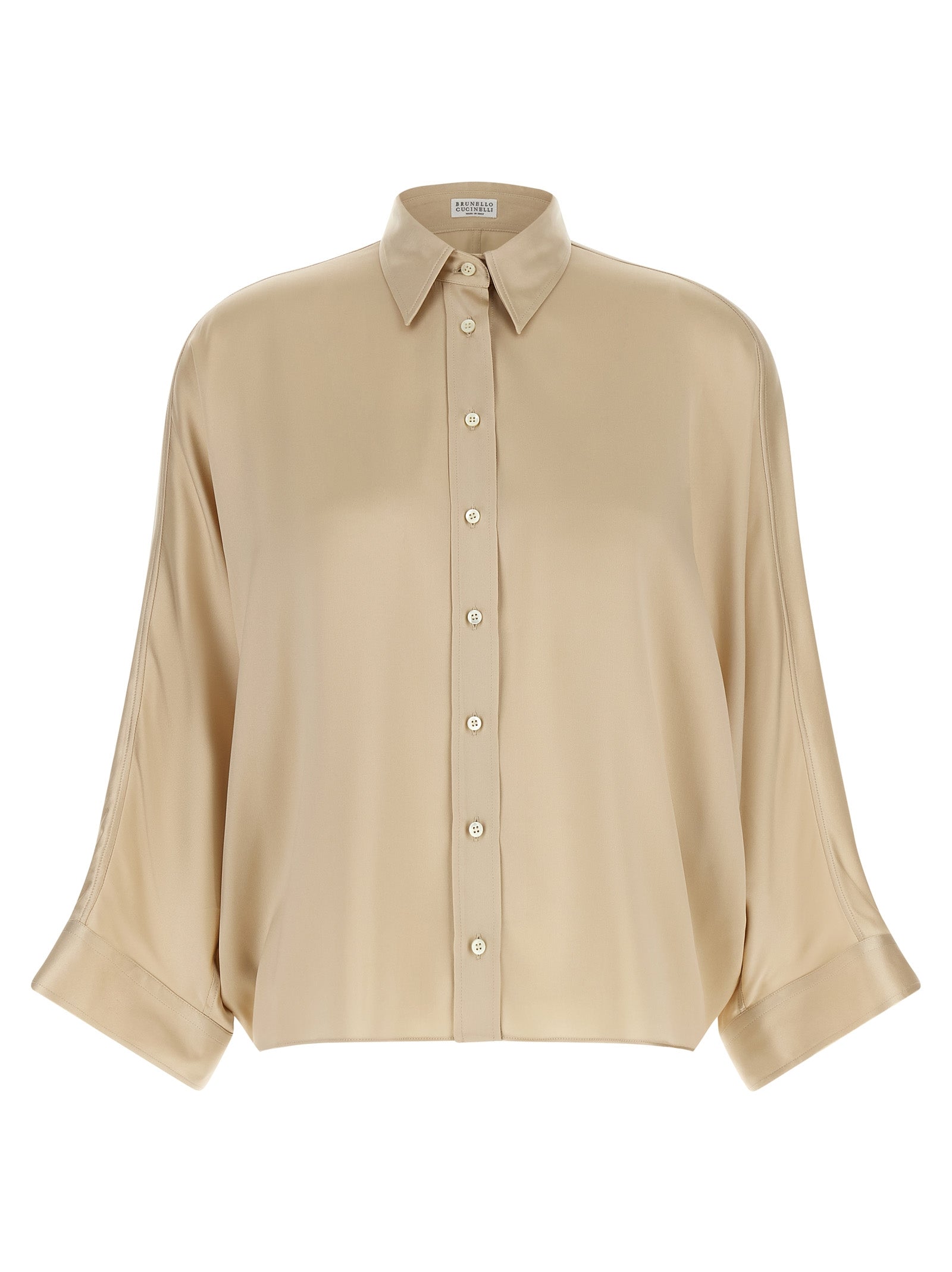 Brunello Cucinelli Beige Seidenbluse