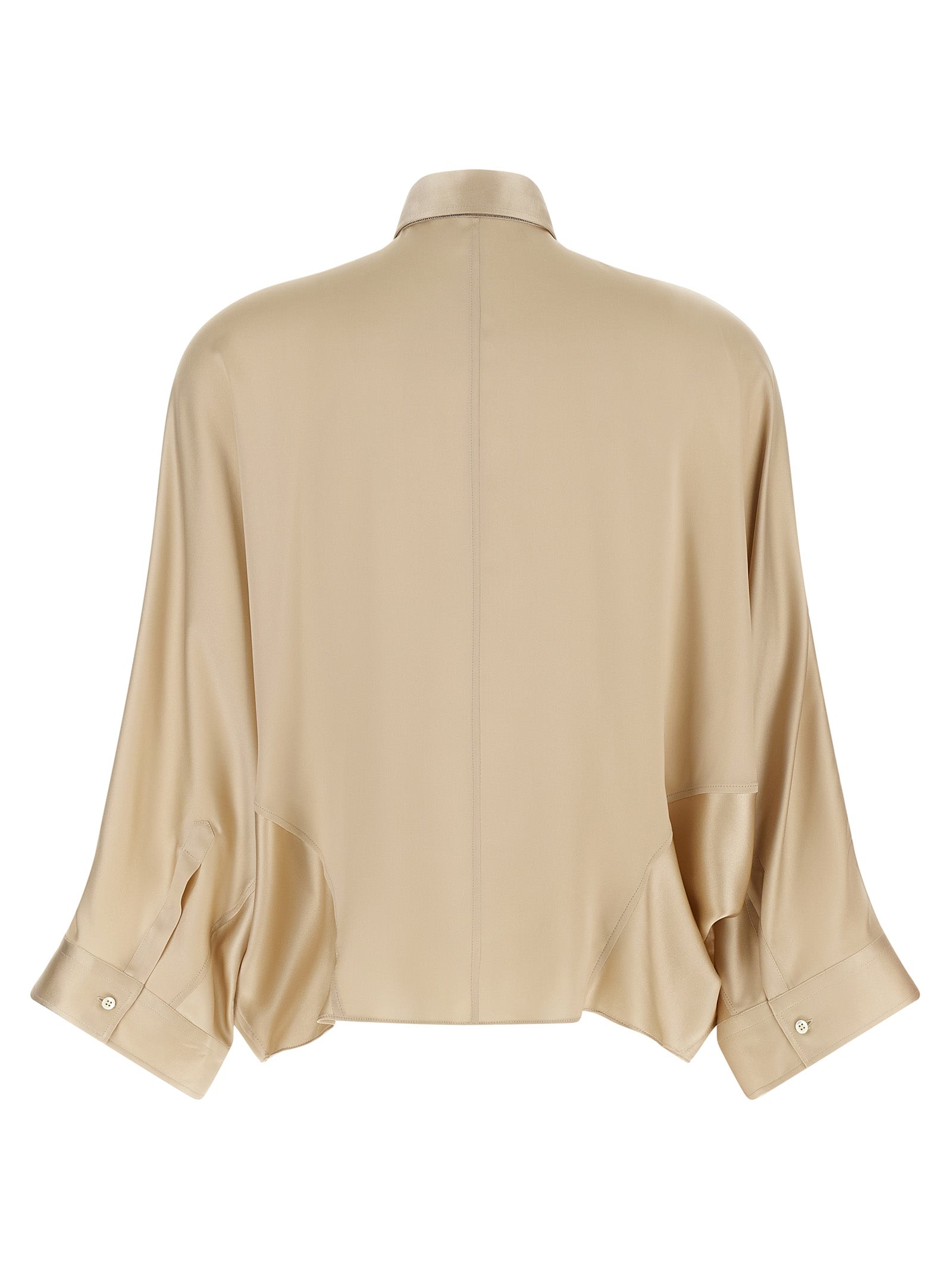 Brunello Cucinelli Beige Seidenbluse