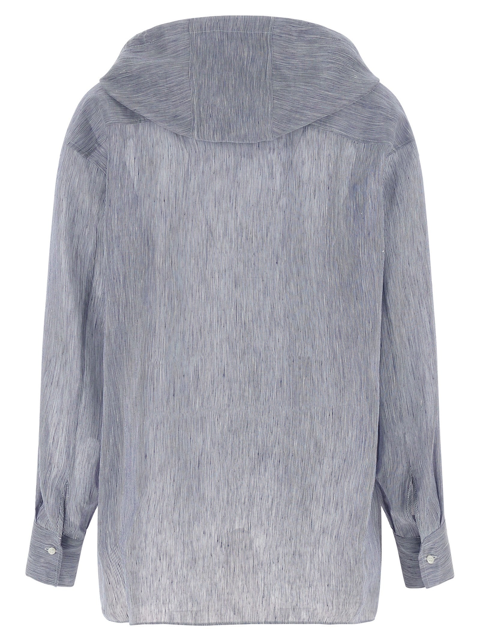 Brunello Cucinelli Blaue Leinenbluse
