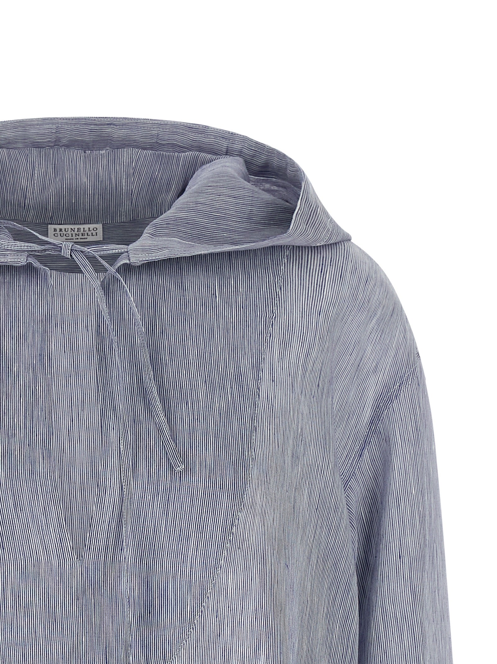 Brunello Cucinelli Blaue Leinenbluse