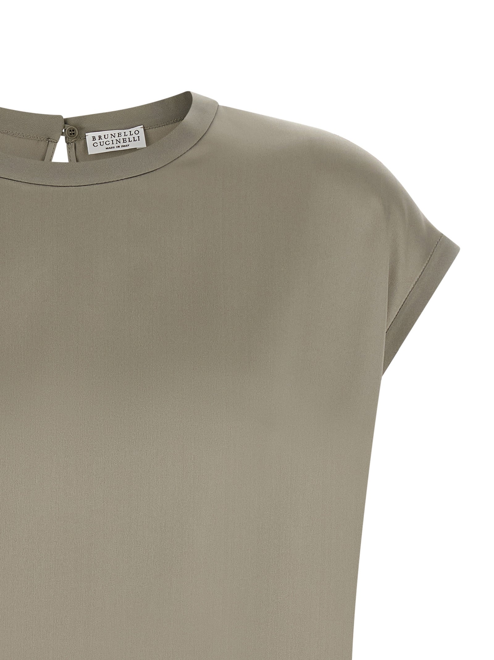 Brunello Cucinelli Zweifarbige Seidenbluse