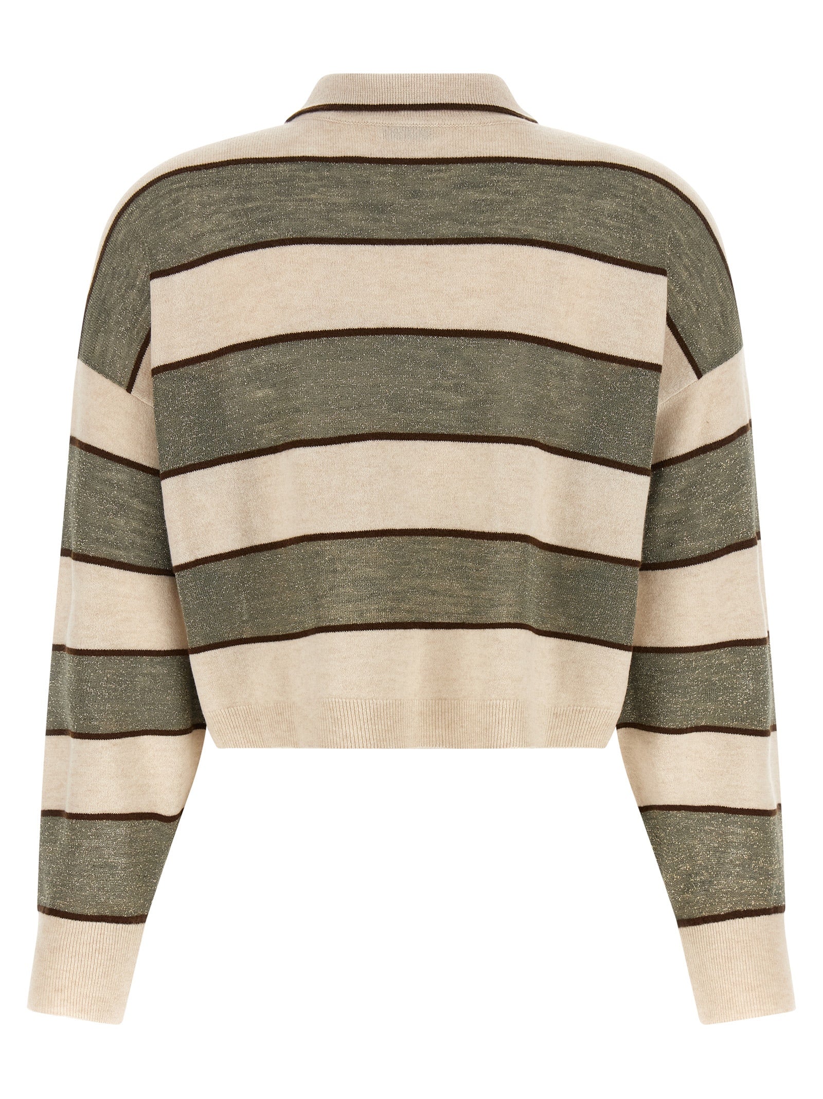 Brunello Cucinelli Mehrfarbiges Poloshirt aus reiner Schurwolle