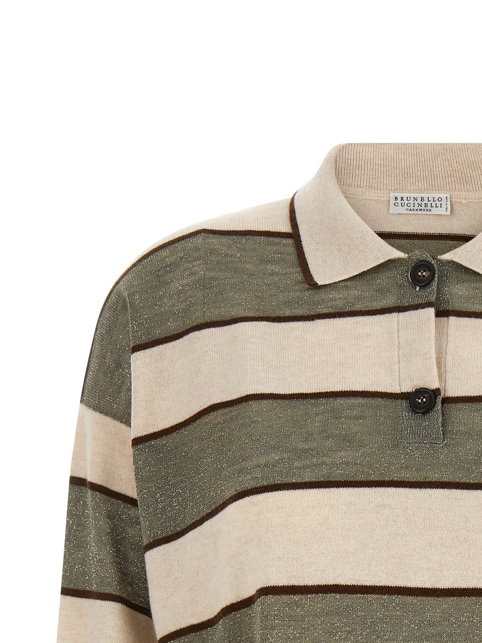 Brunello Cucinelli Mehrfarbiges Poloshirt aus reiner Schurwolle