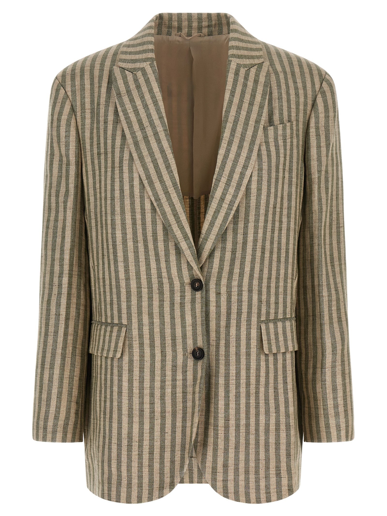 Brunello Cucinelli Zweifarbiger Leinenblazer
