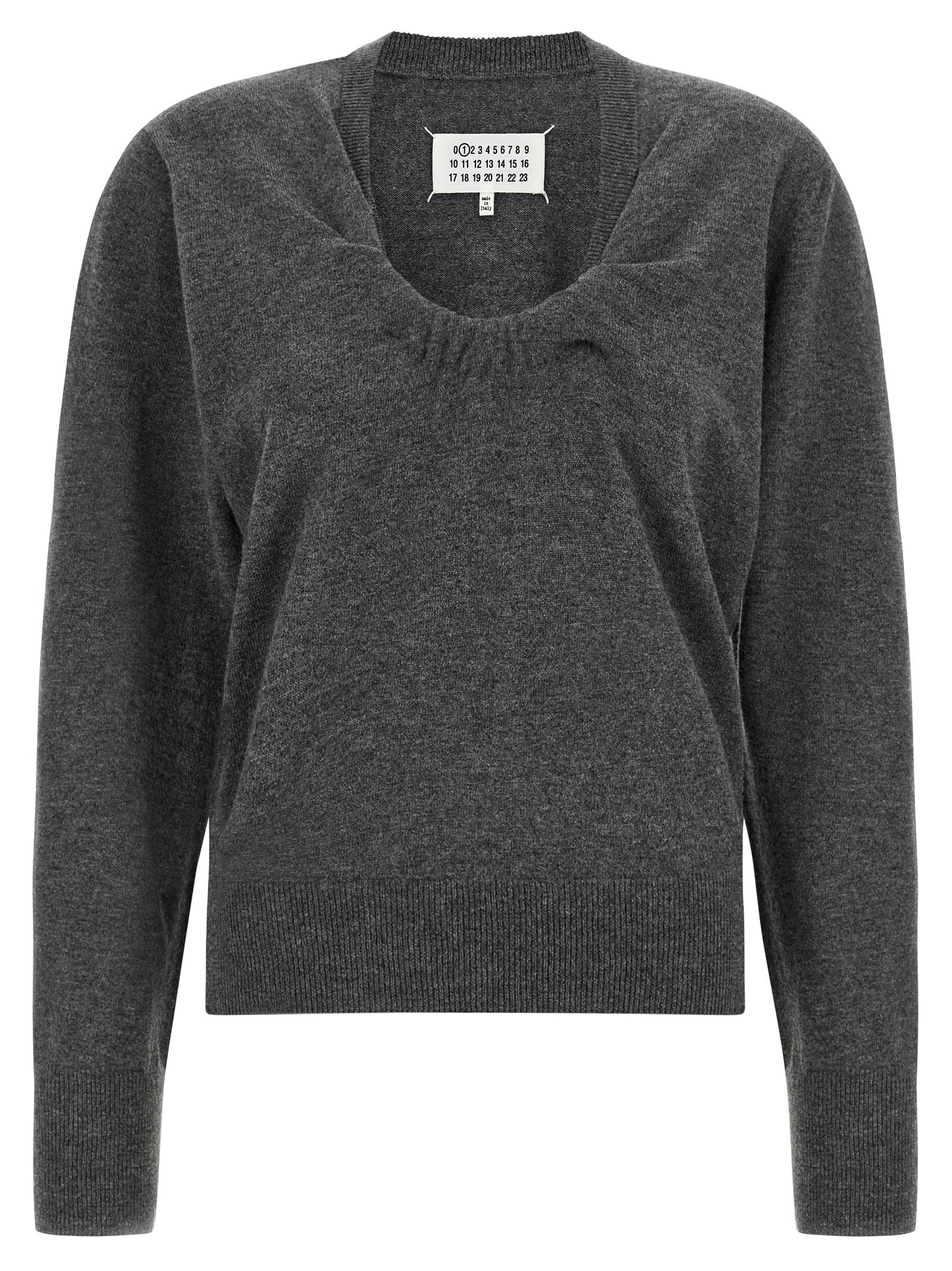 Maison Margiela Grauer Cardigan aus reiner Schurwolle
