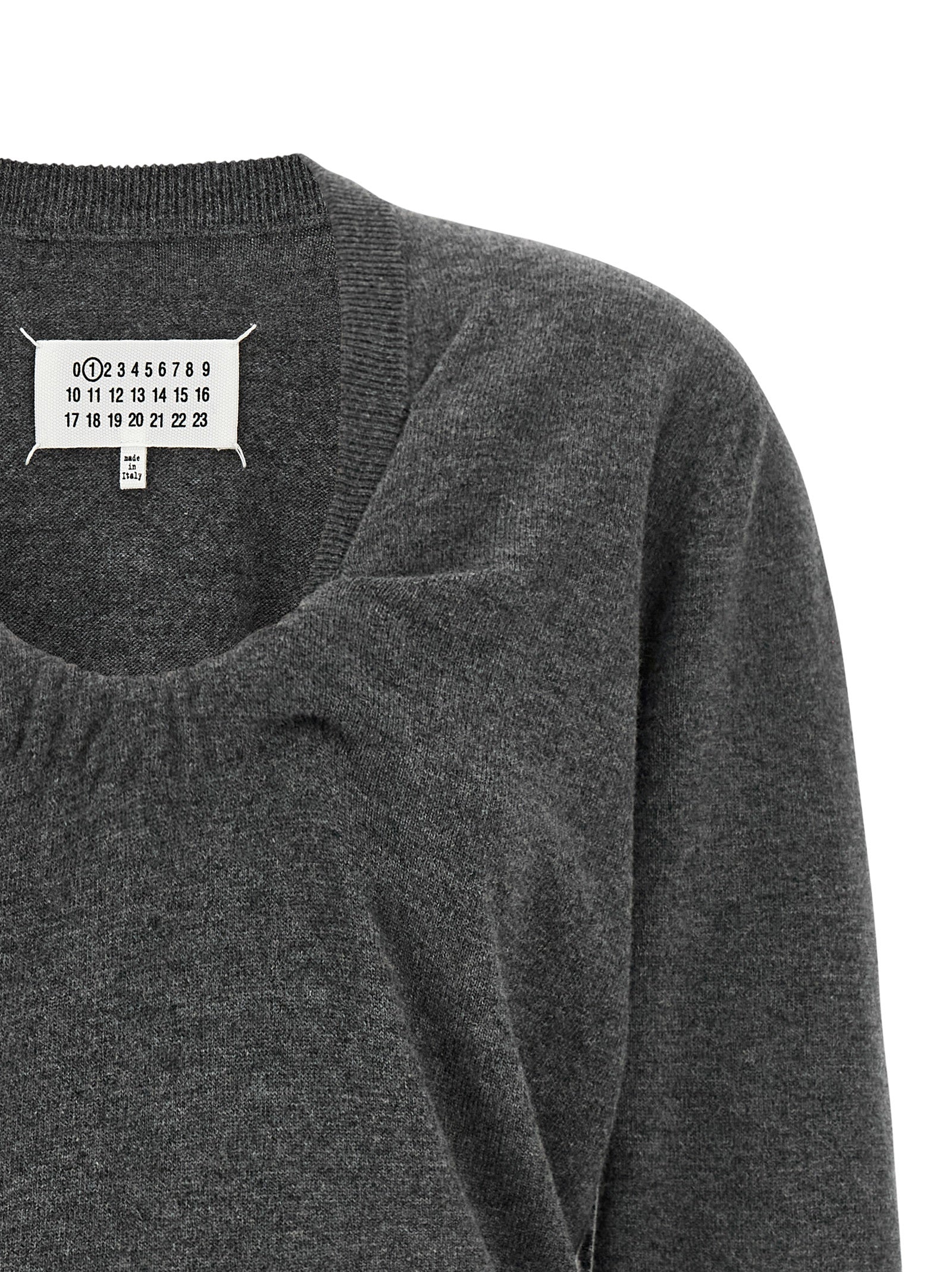 Maison Margiela Grauer Cardigan aus reiner Schurwolle
