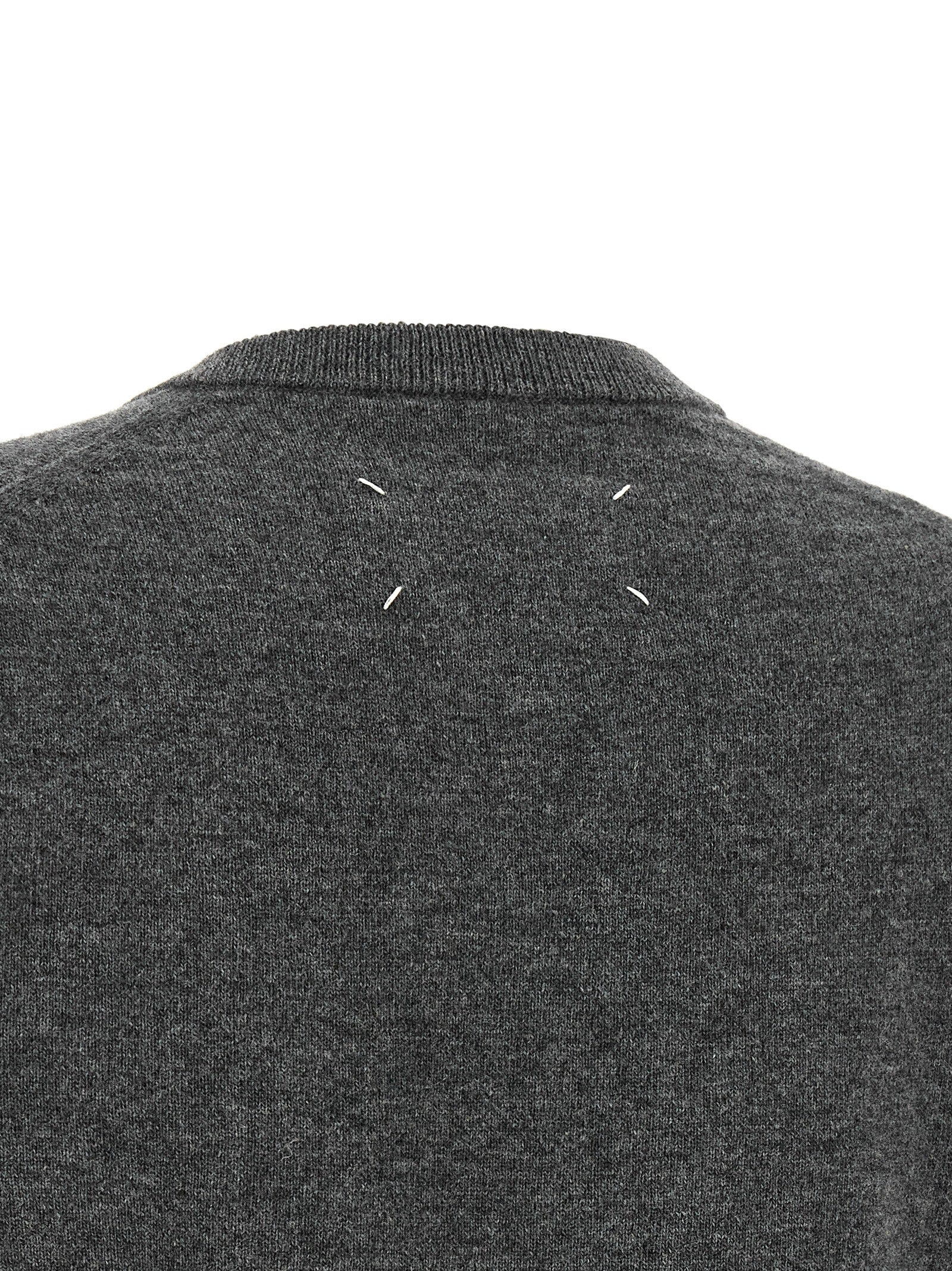 Maison Margiela Grauer Cardigan aus reiner Schurwolle
