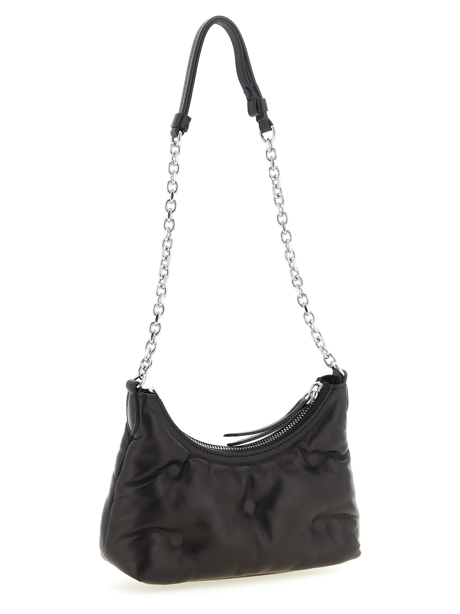 Maison Margiela Schwarze Umhängetasche aus Lammleder