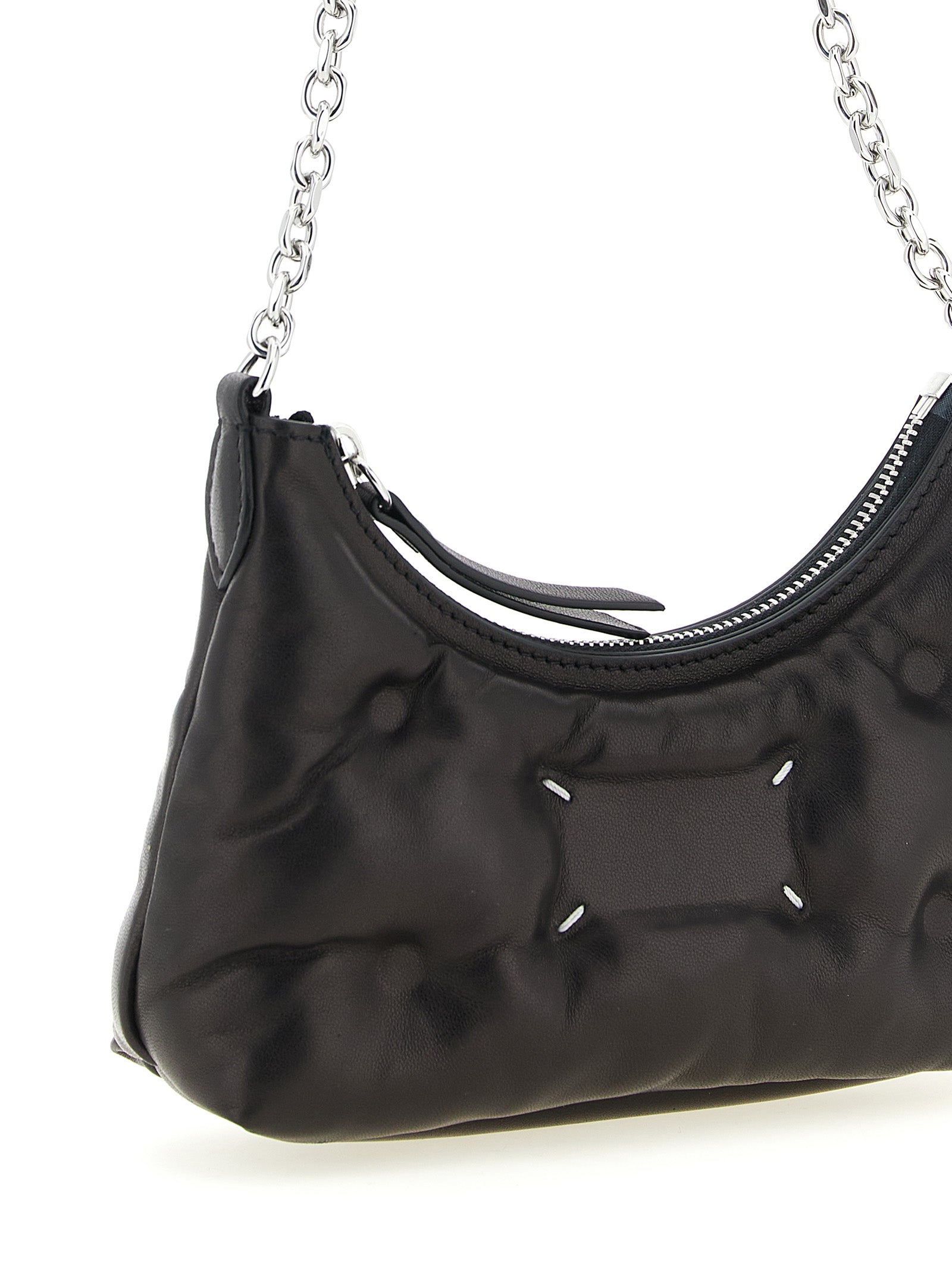 Maison Margiela Schwarze Umhängetasche aus Lammleder
