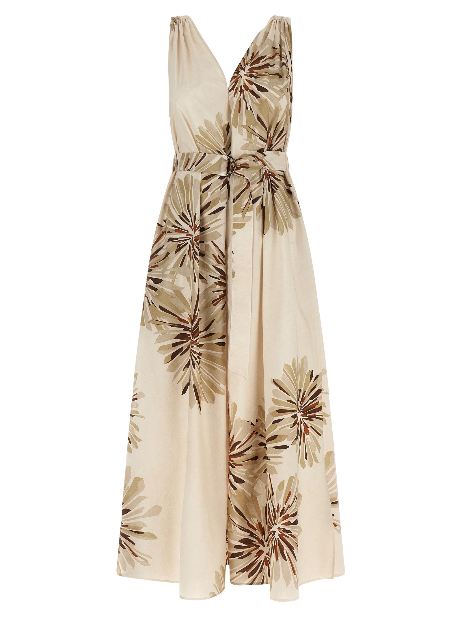 Brunello Cucinelli Beige Baumwoll-Midikleid