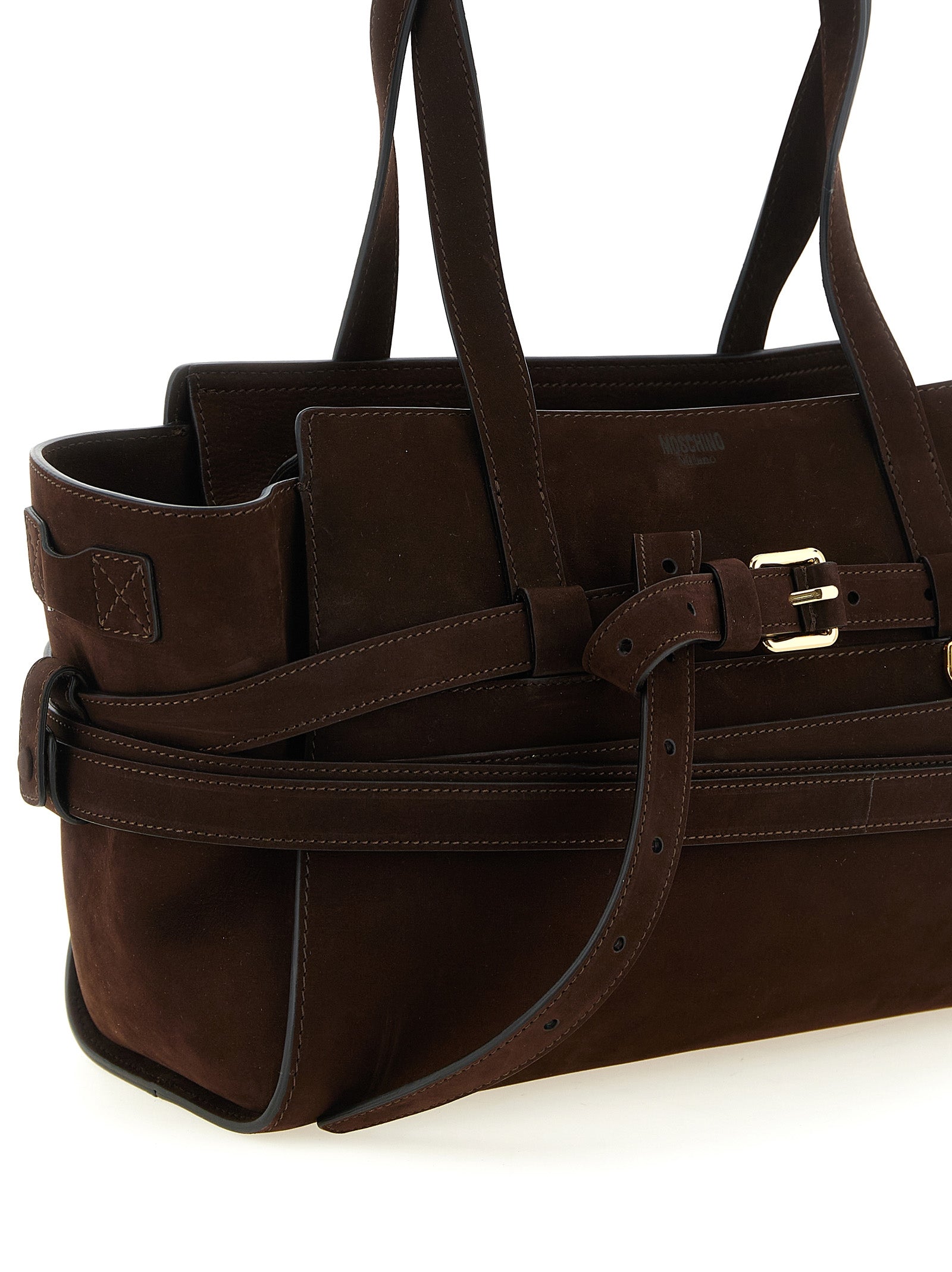 Moschino Braune Kalbsleder-Handtasche