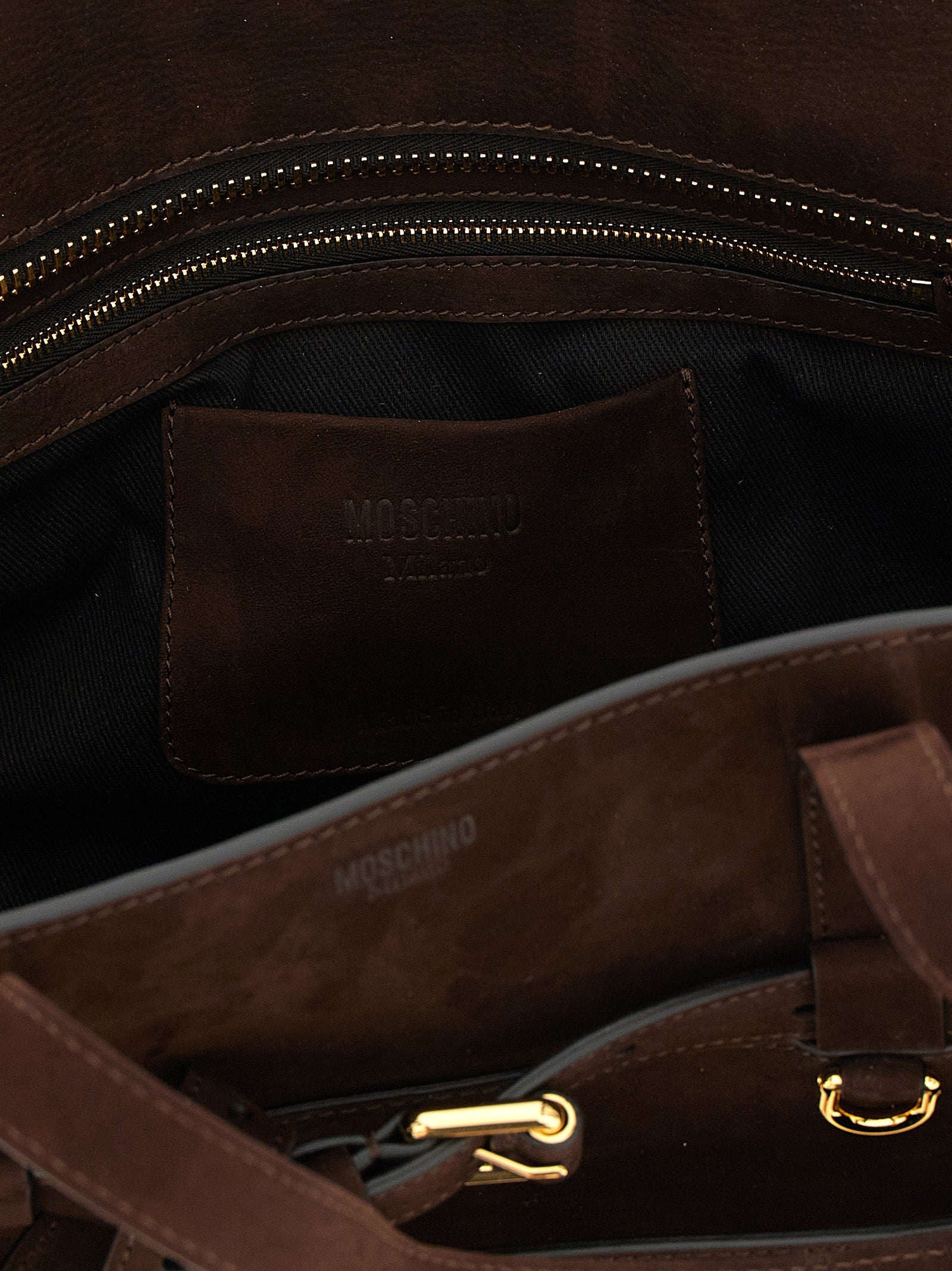 Moschino Braune Kalbsleder-Handtasche