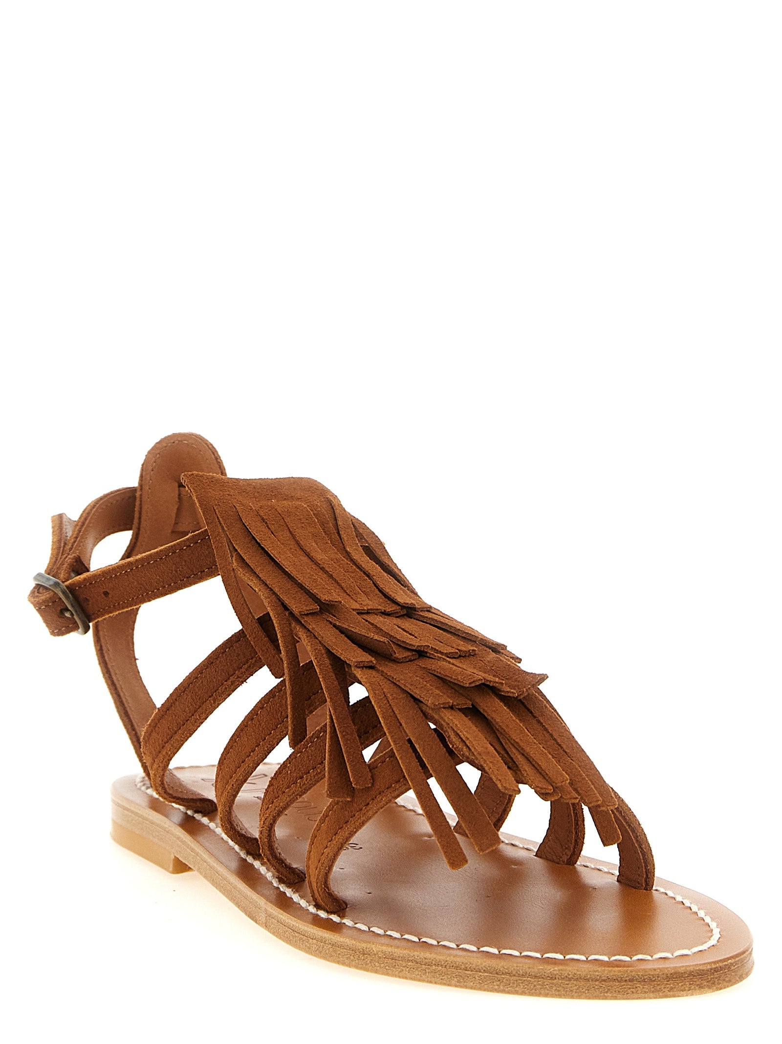 K.JACQUES SAINT TROPEZ Braune Sandalen aus Ziegenleder