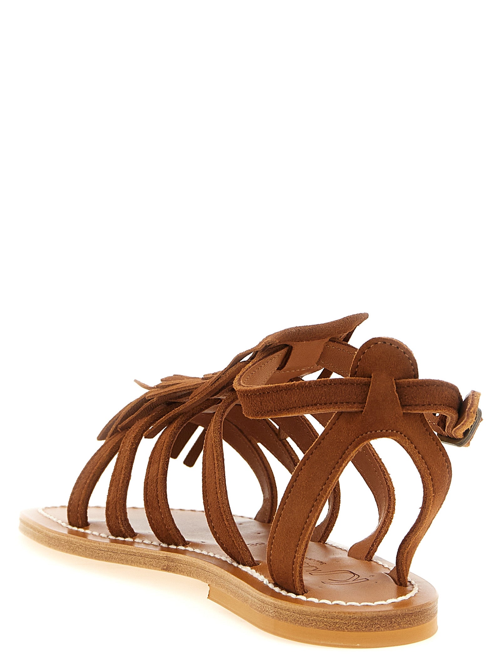 K.JACQUES SAINT TROPEZ Braune Sandalen aus Ziegenleder
