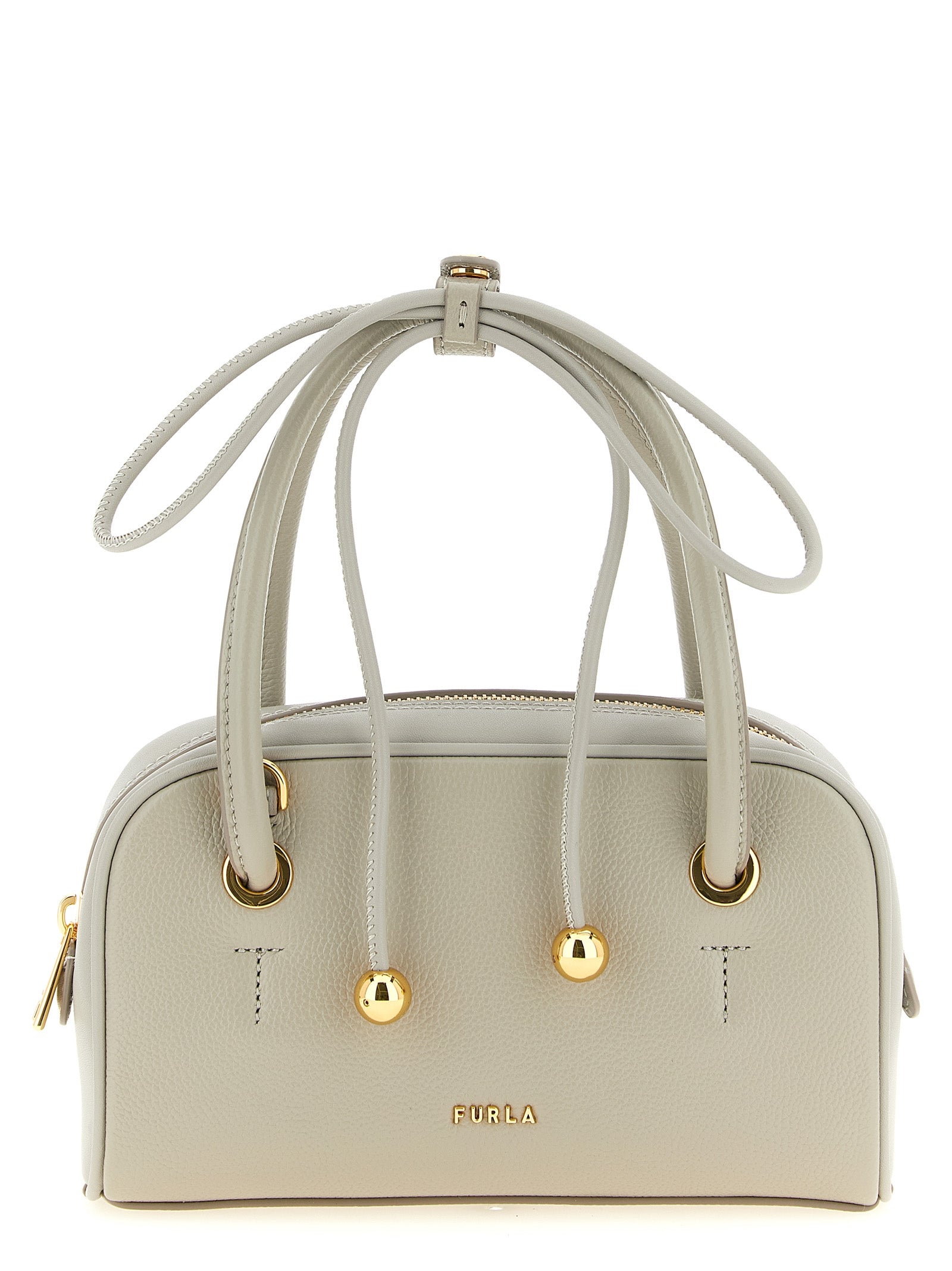 Furla Graue Kalbsleder-Handtasche