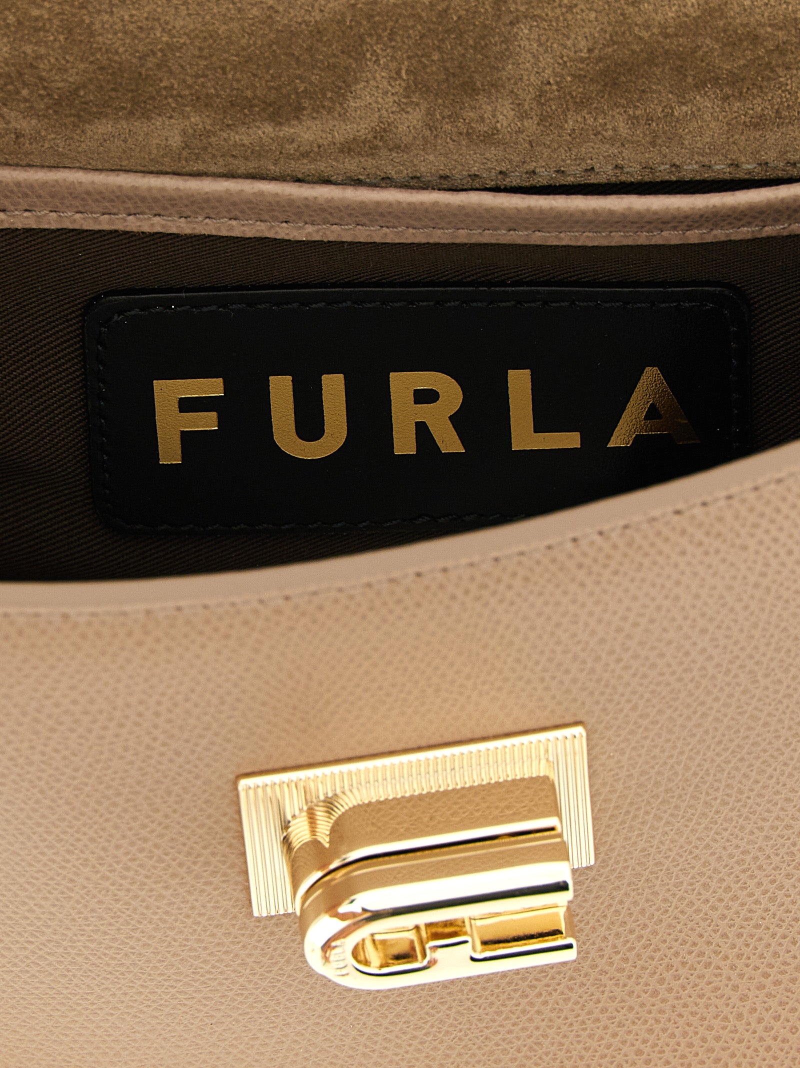 Furla Beige Kalbsleder Umhängetasche