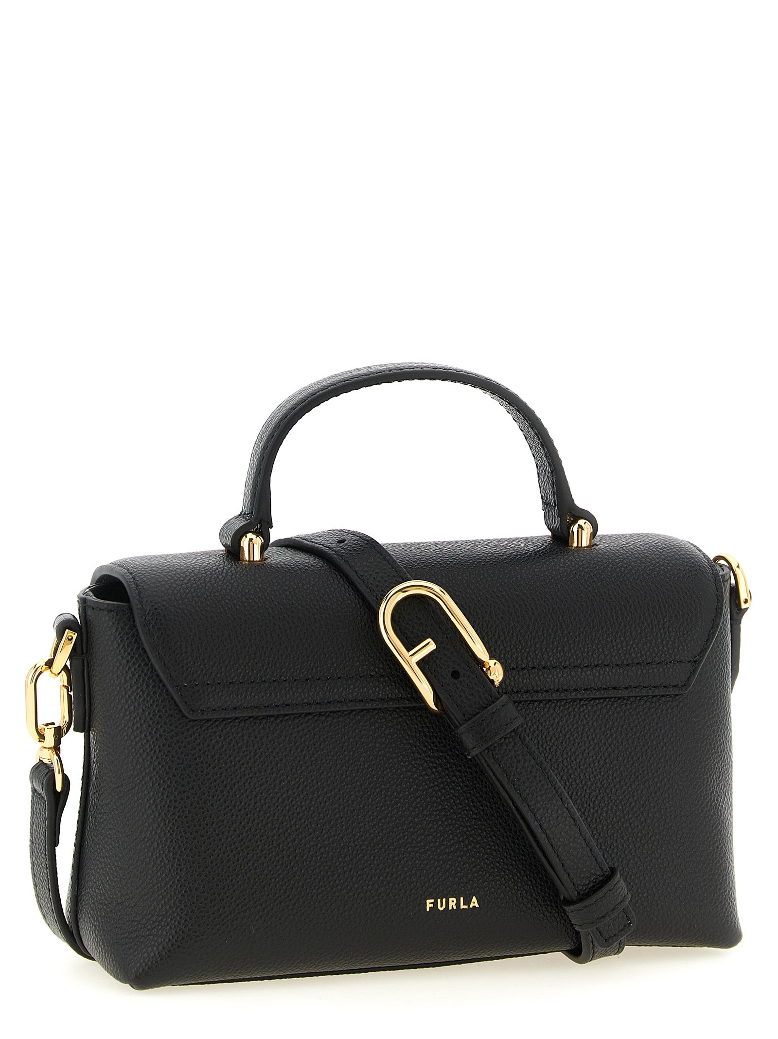 Furla Schwarze Kalbsleder-Handtasche