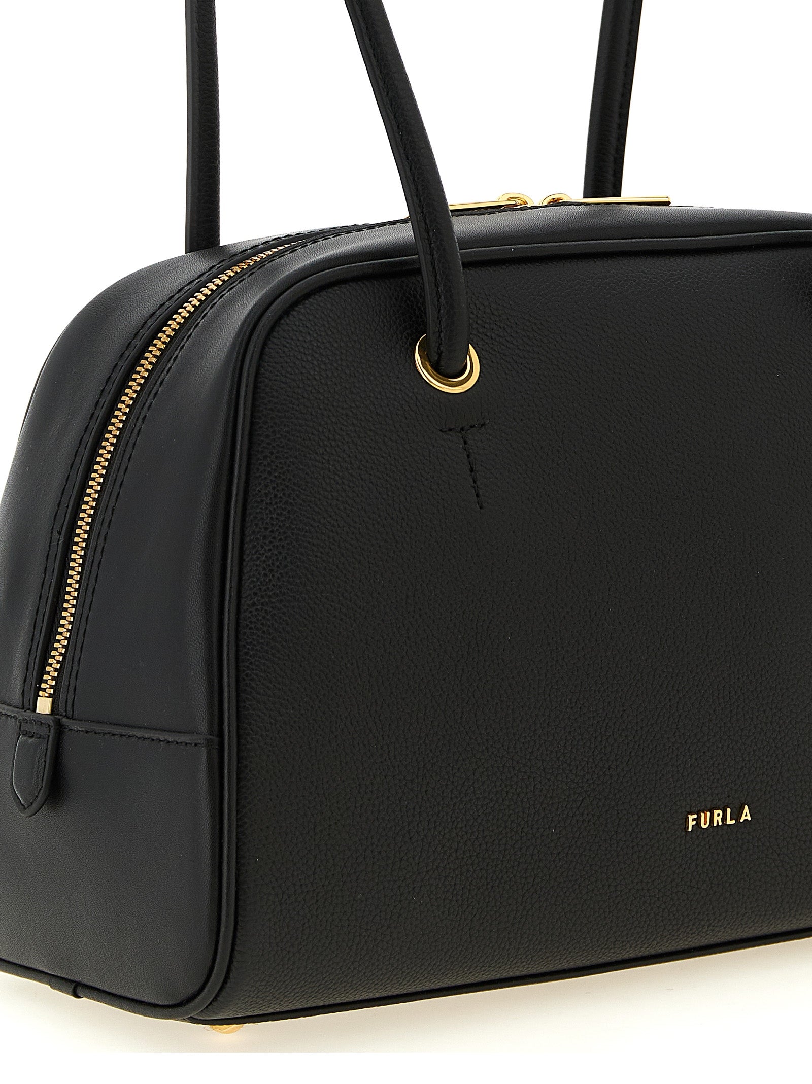 Furla Schwarze Kalbsleder-Handtasche