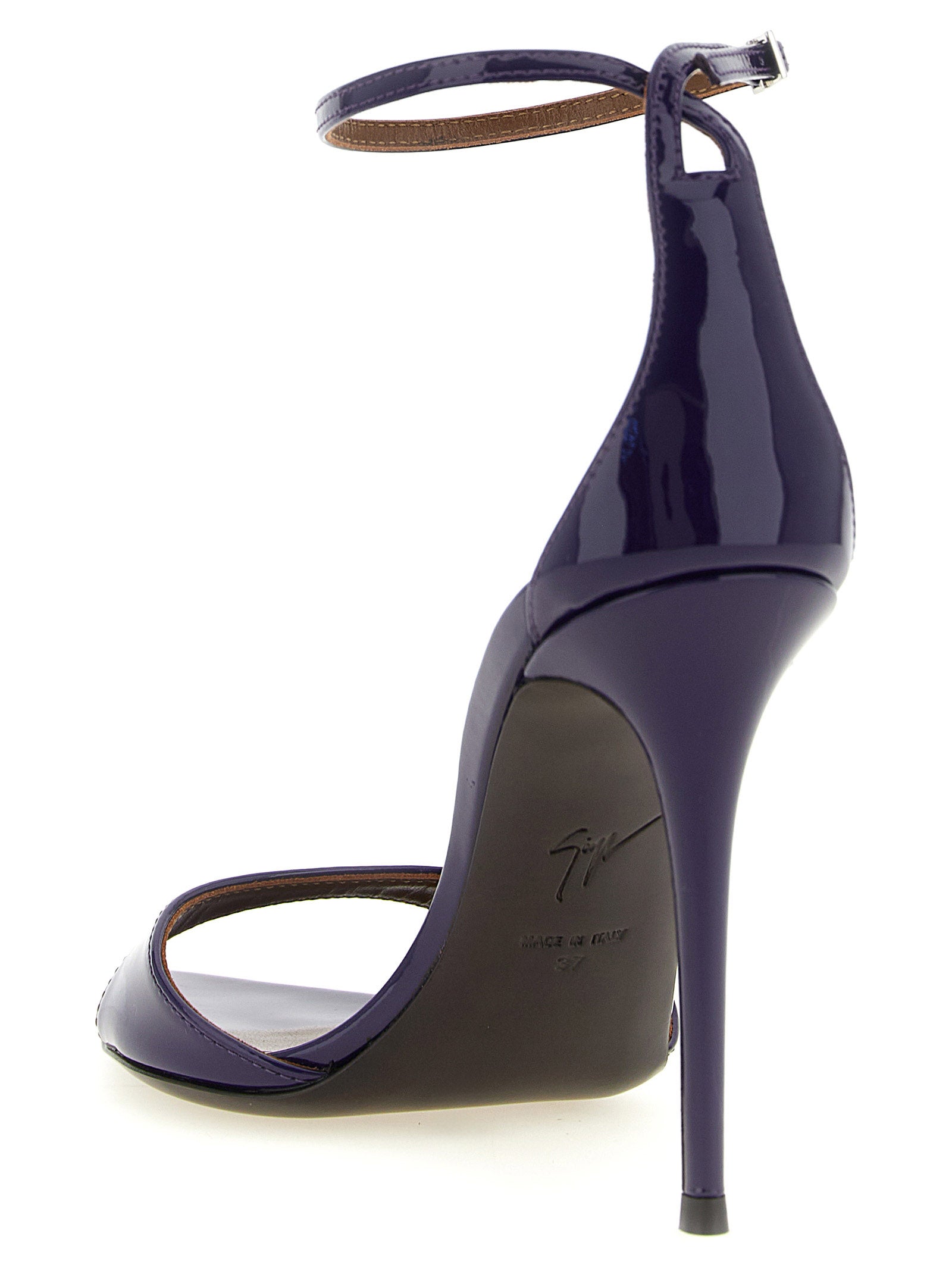 Giuseppe Zanotti Lila Kalbsleder-Stiletto-Sandalen