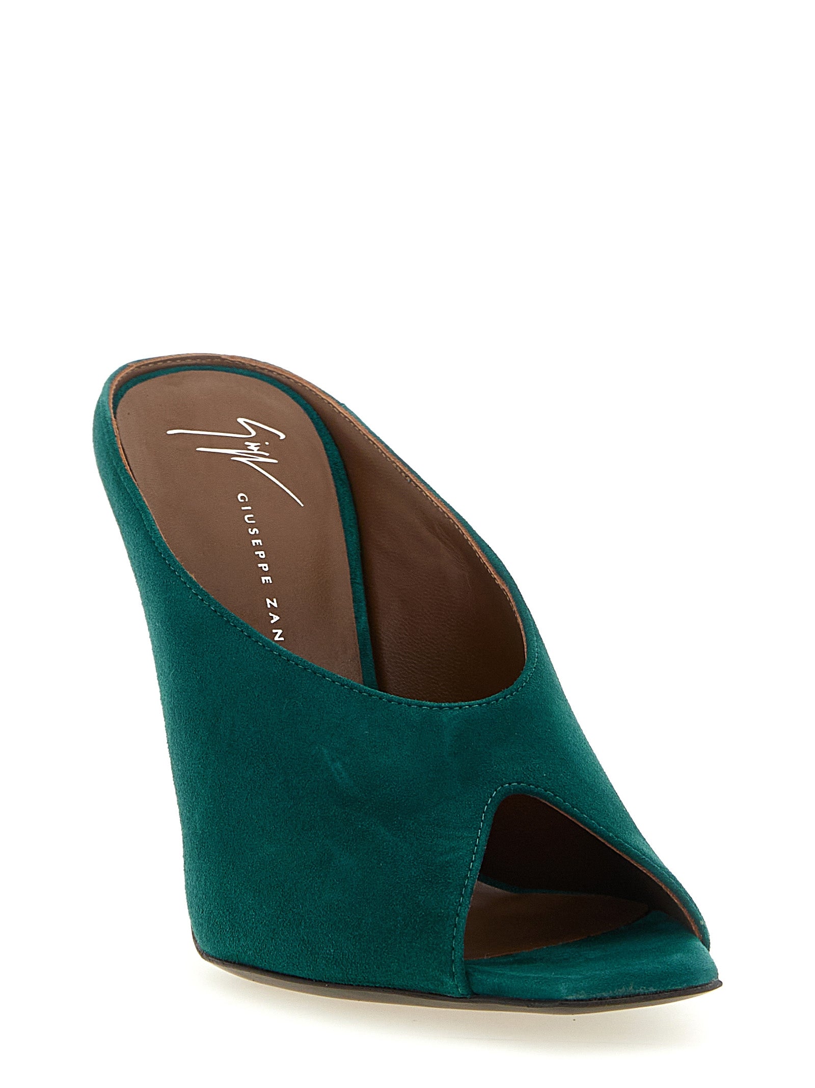 Giuseppe Zanotti Zweifarbige Wildleder-Stiletto-Sandalen