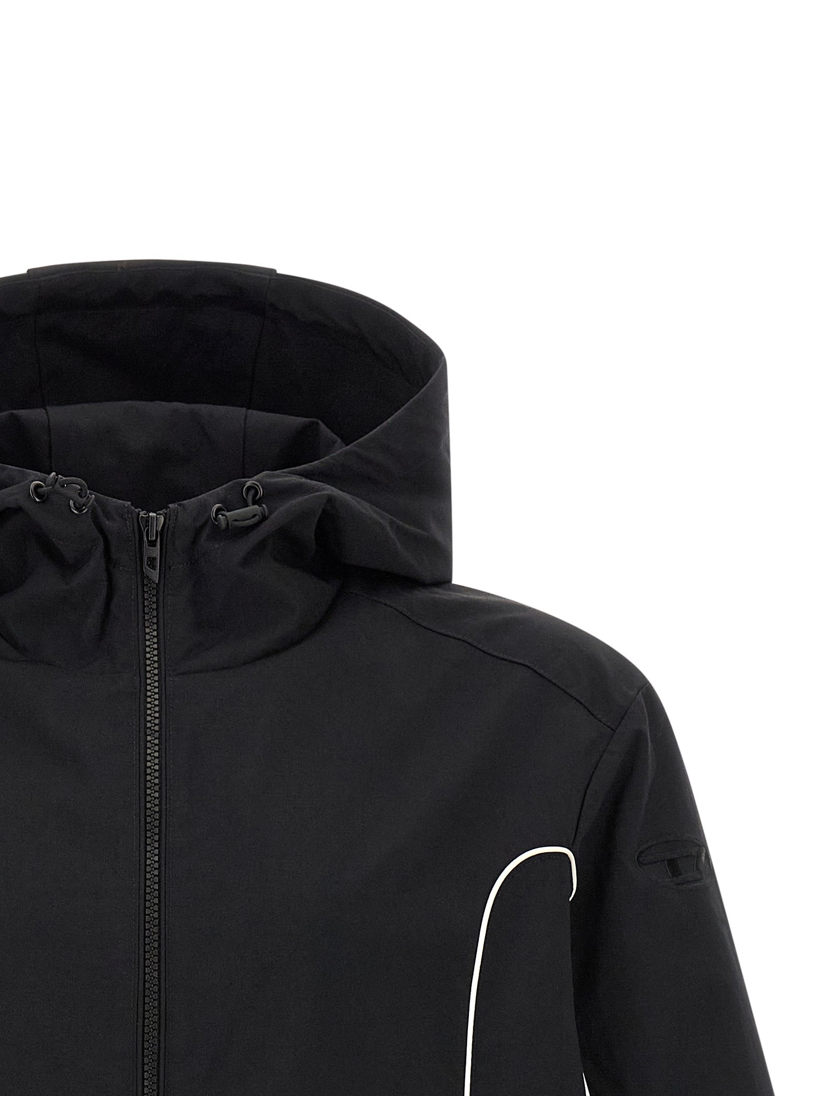 Diesel Schwarze Polyamid-Shell-Jacke