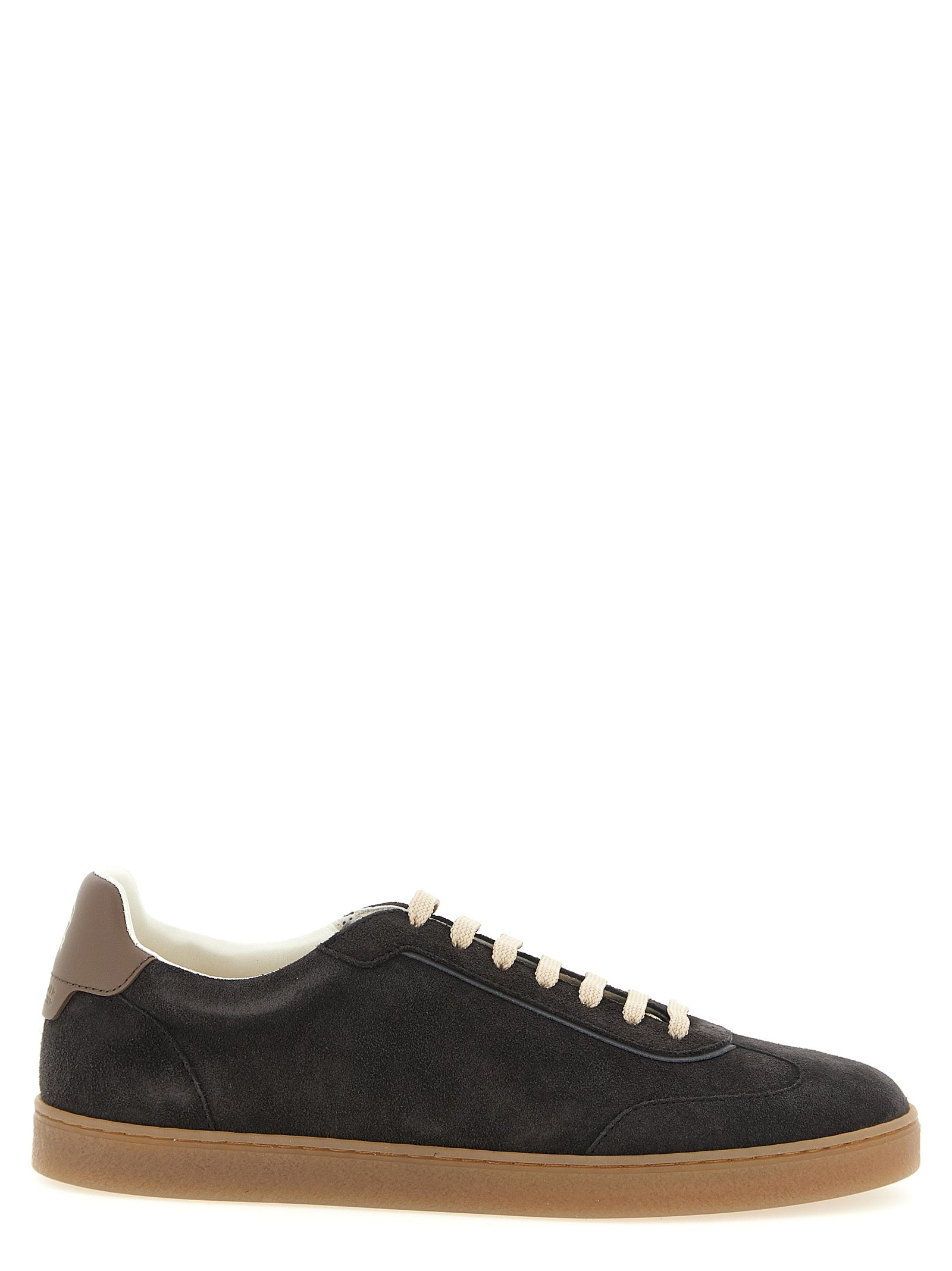 Brunello Cucinelli Graue Kalbsleder Low-Top-Sneaker