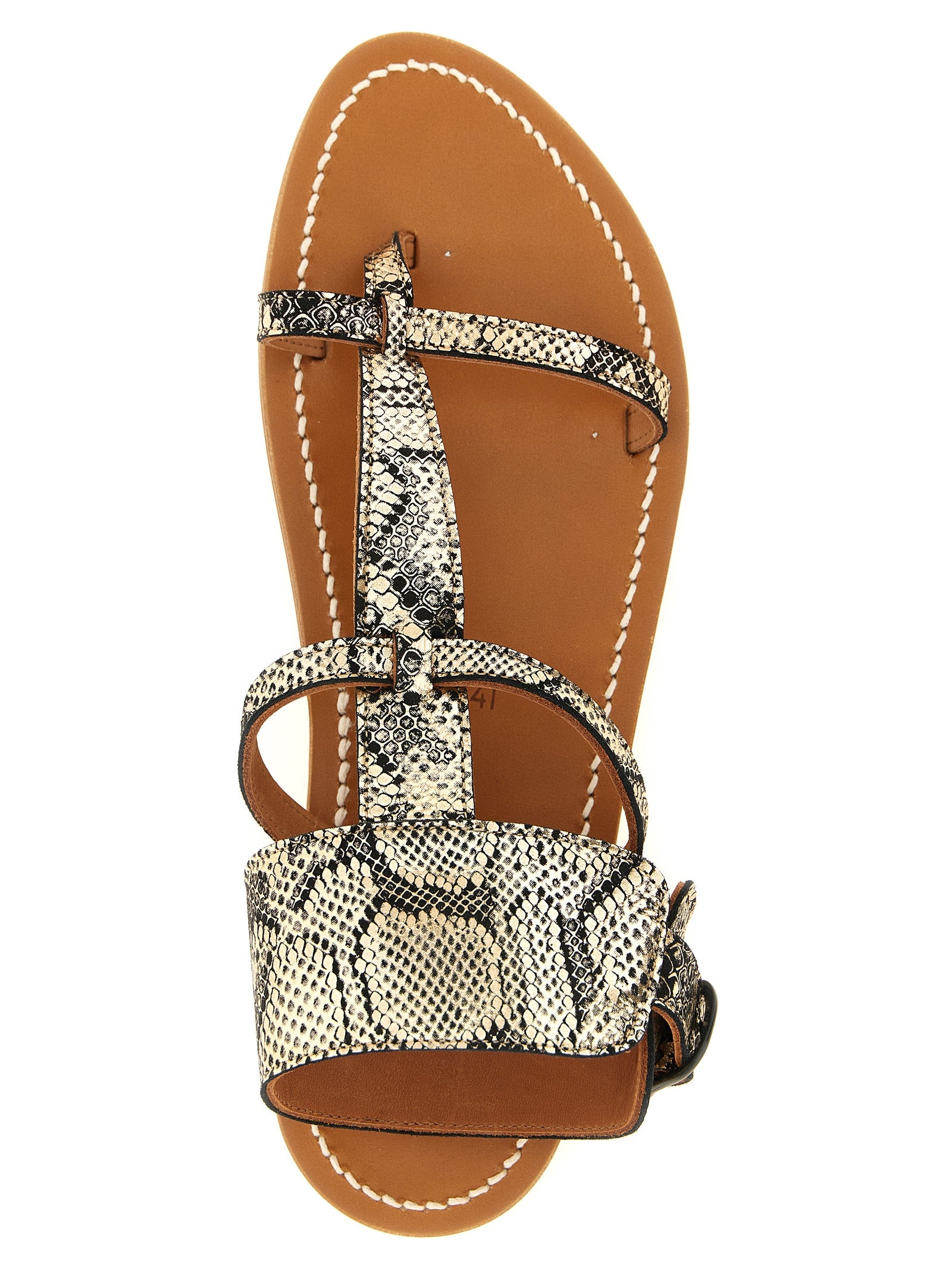 K.JACQUES SAINT TROPEZ Graue Sandalen aus Ziegenleder