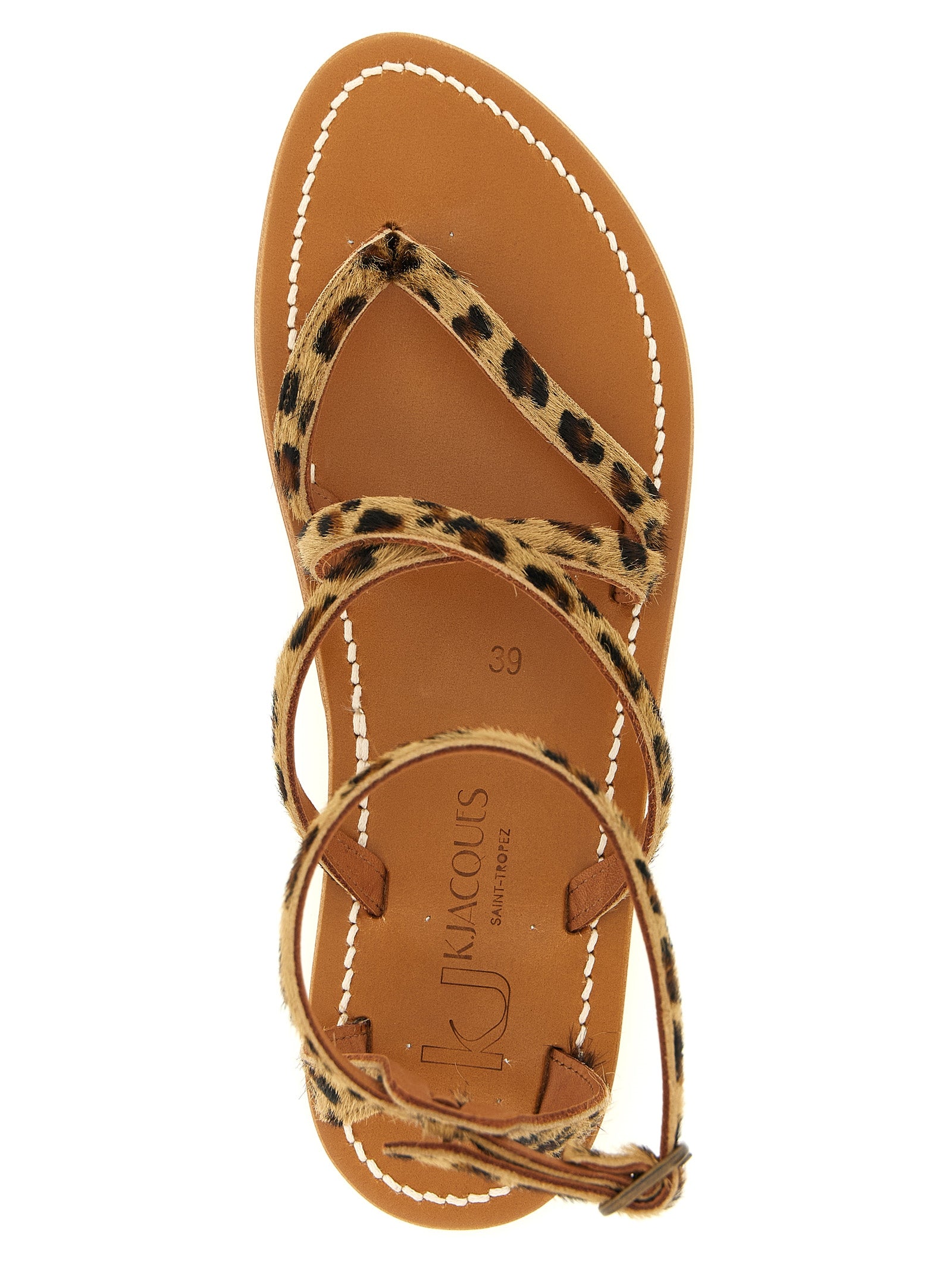 K.JACQUES SAINT TROPEZ Braune Sandalen aus Rindsleder