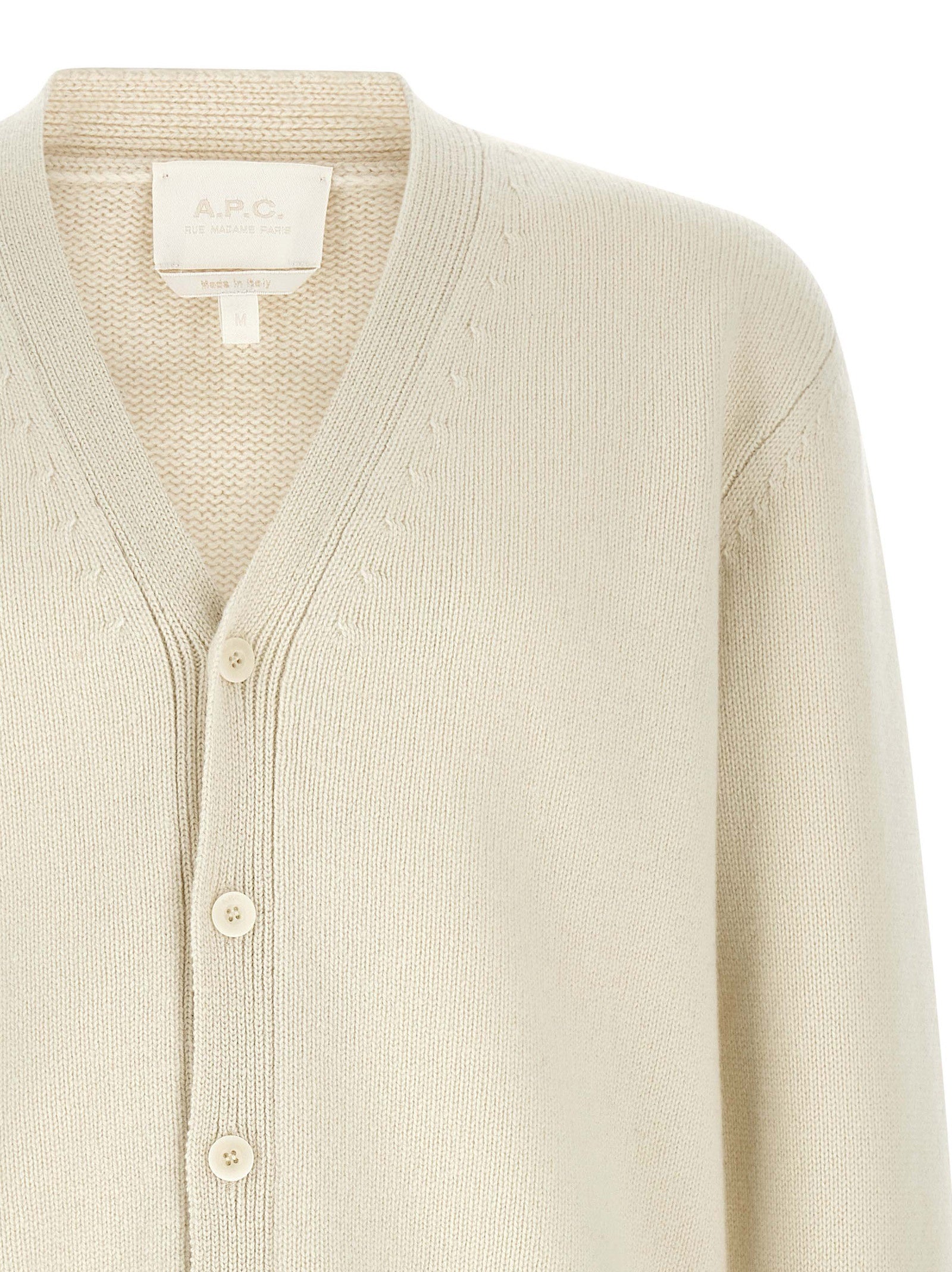 A.P.C. Weiße Wollstrickjacke