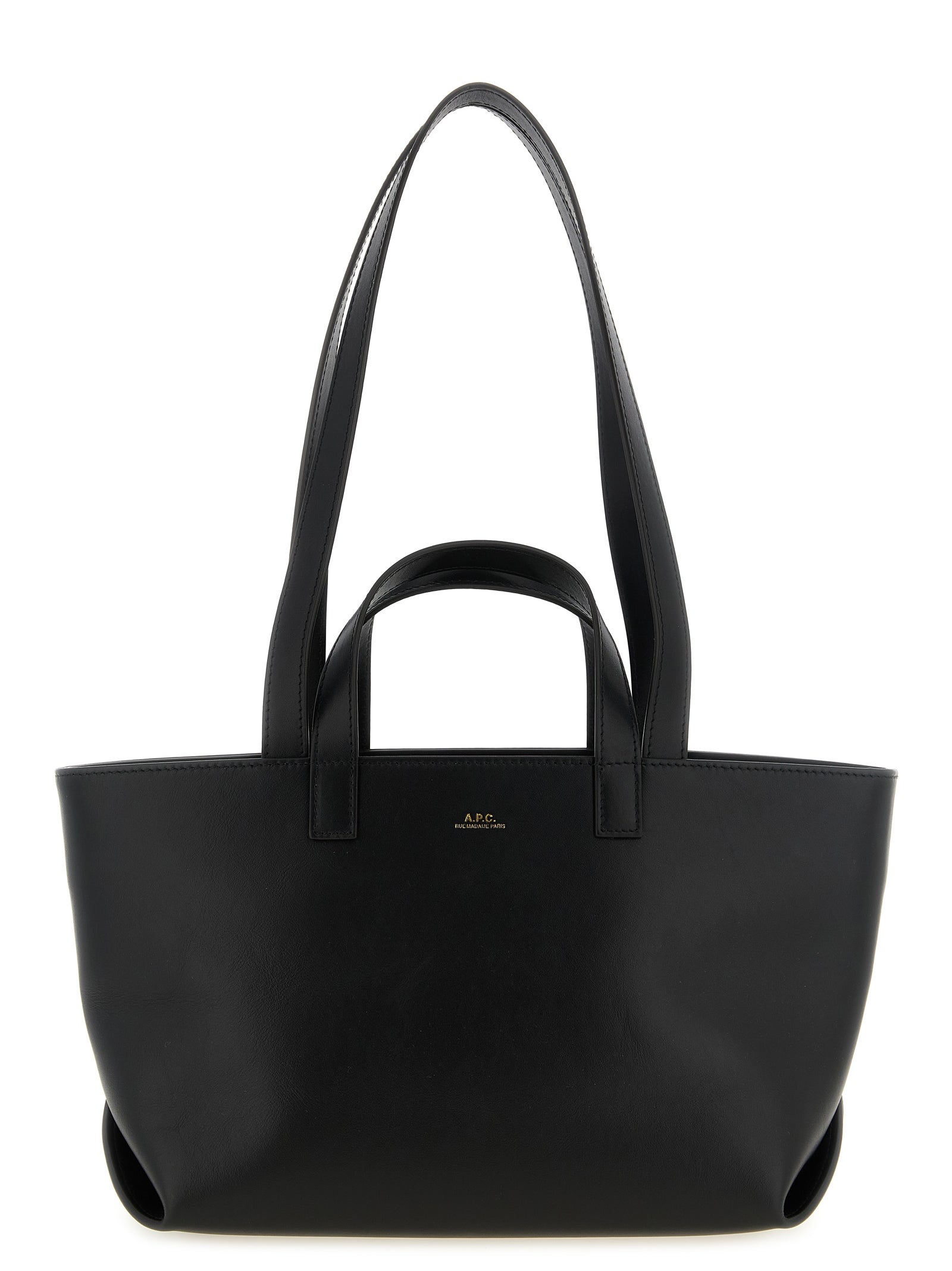 A.P.C. Schwarze Tote Bag aus Rindsleder