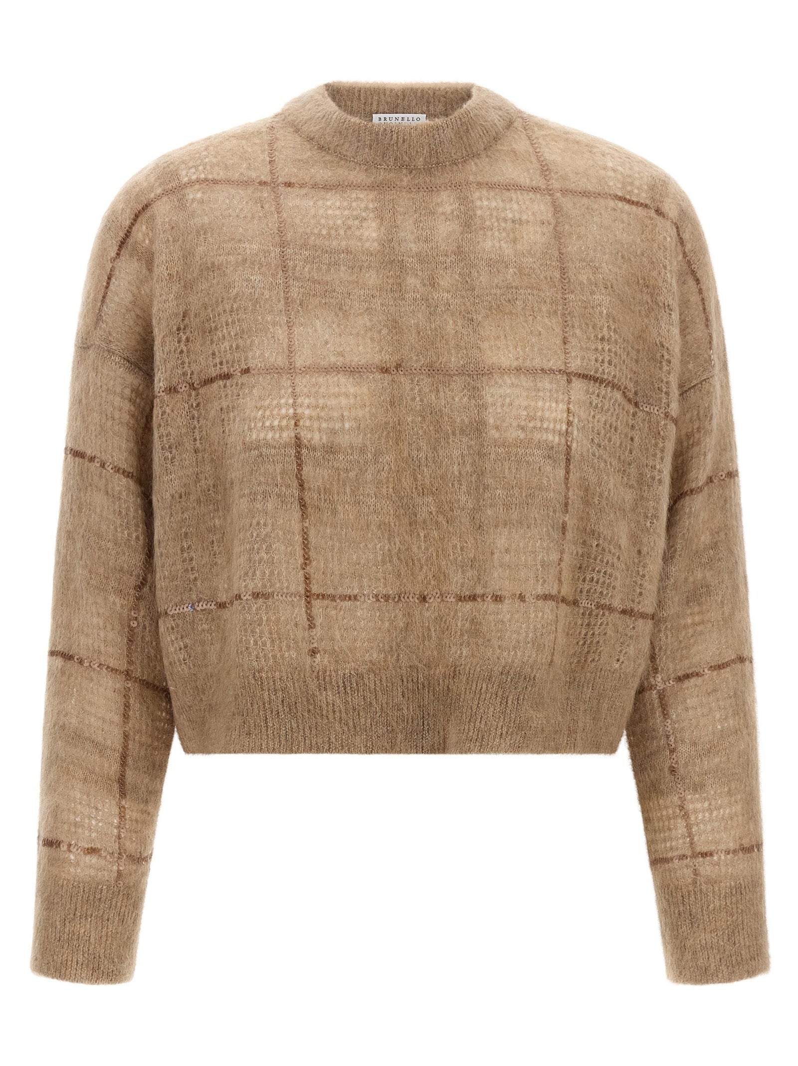 Brunello Cucinelli Beige Wollstrickjacke