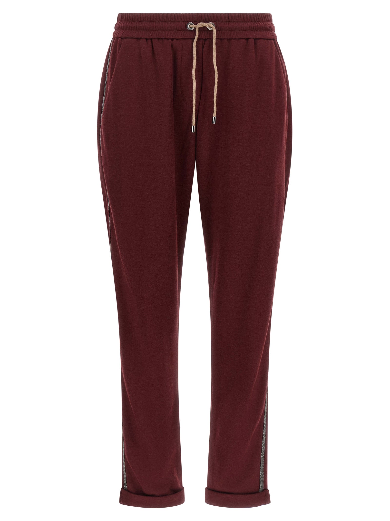Brunello Cucinelli Bordeaux Baumwoll-Jogginghose (Trainingshose)