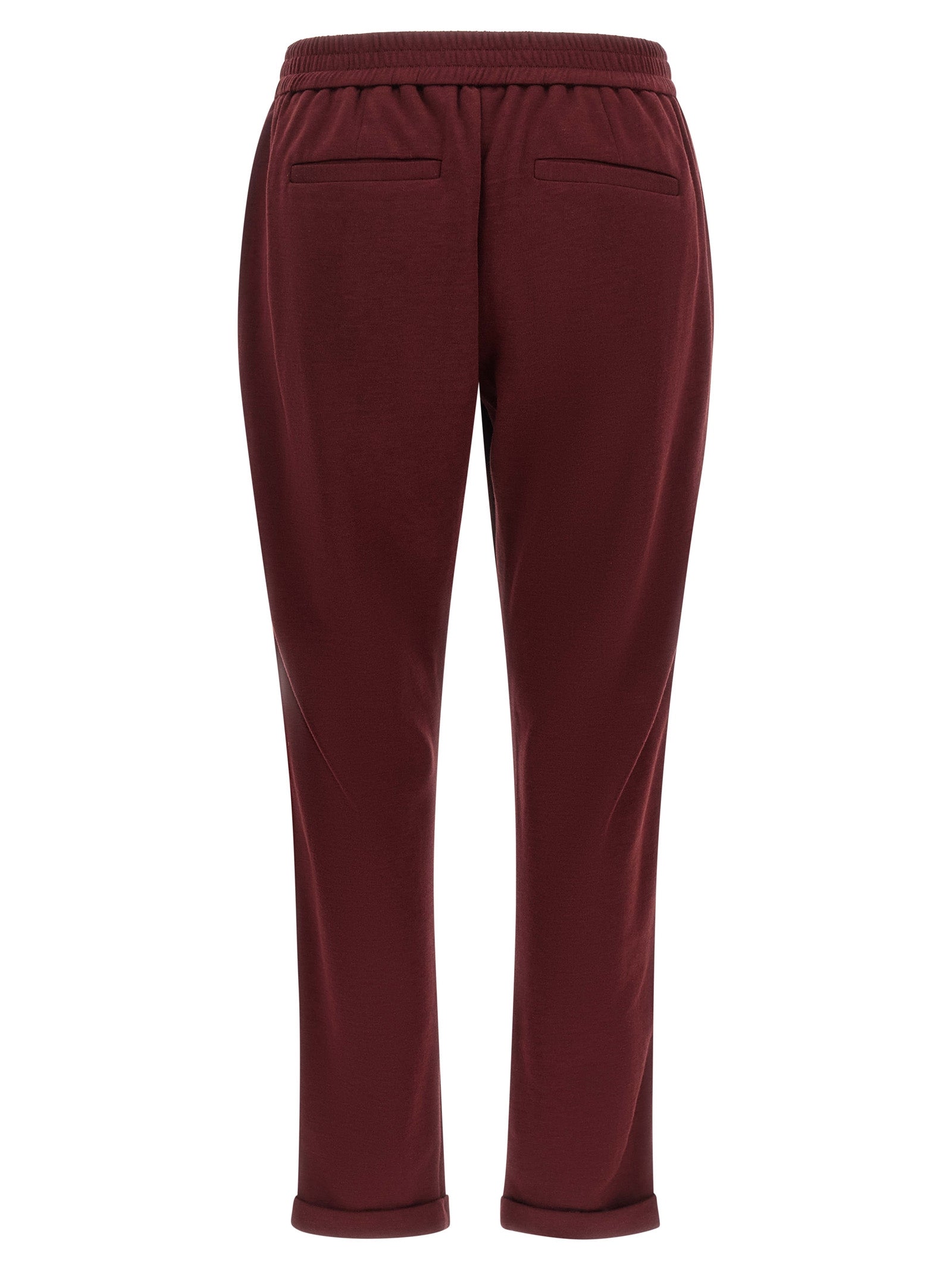Brunello Cucinelli Bordeaux Baumwoll-Jogginghose (Trainingshose)
