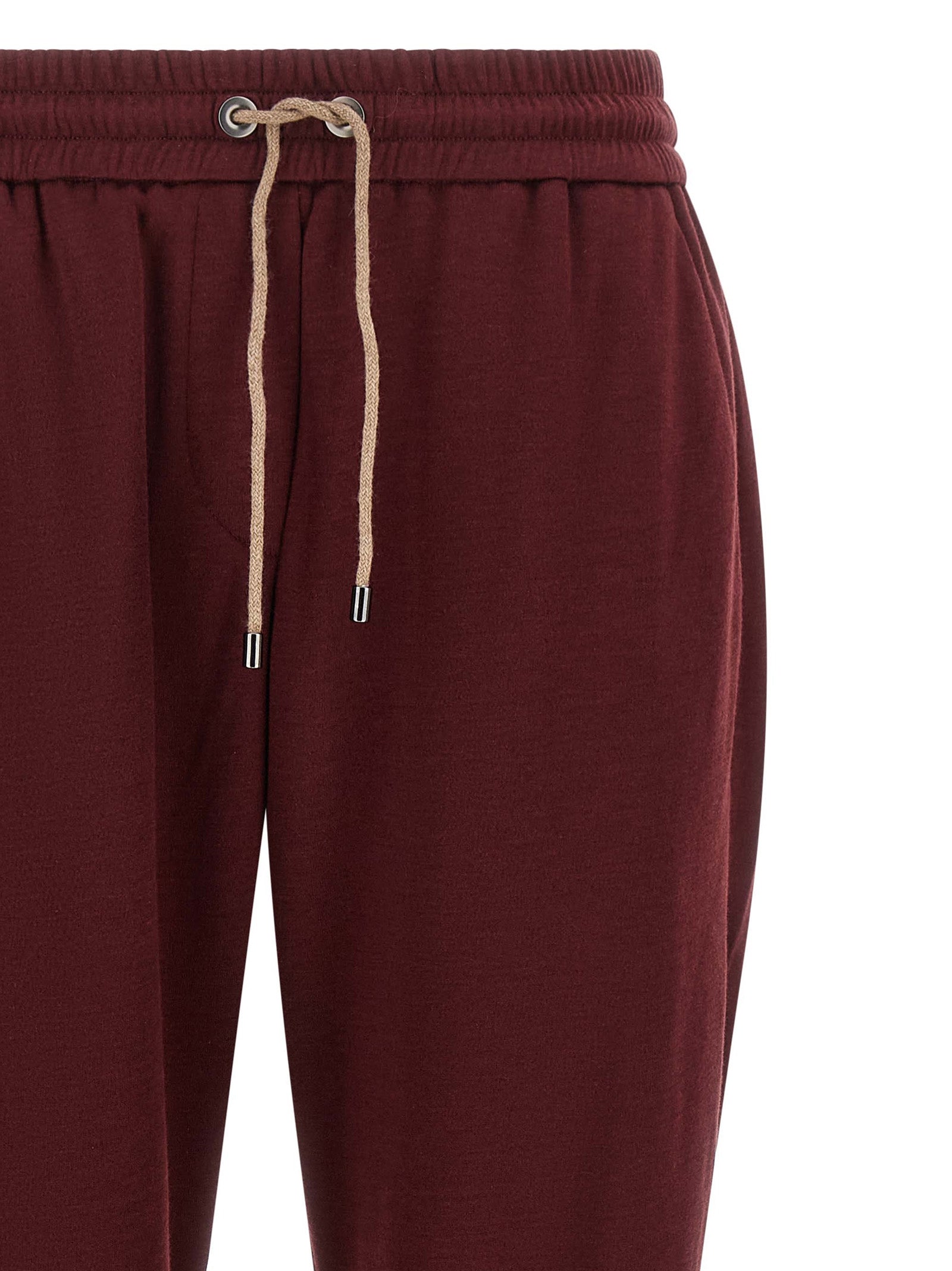 Brunello Cucinelli Bordeaux Baumwoll-Jogginghose (Trainingshose)