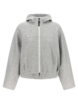 Brunello Cucinelli Grauer Baumwoll-Hoodie