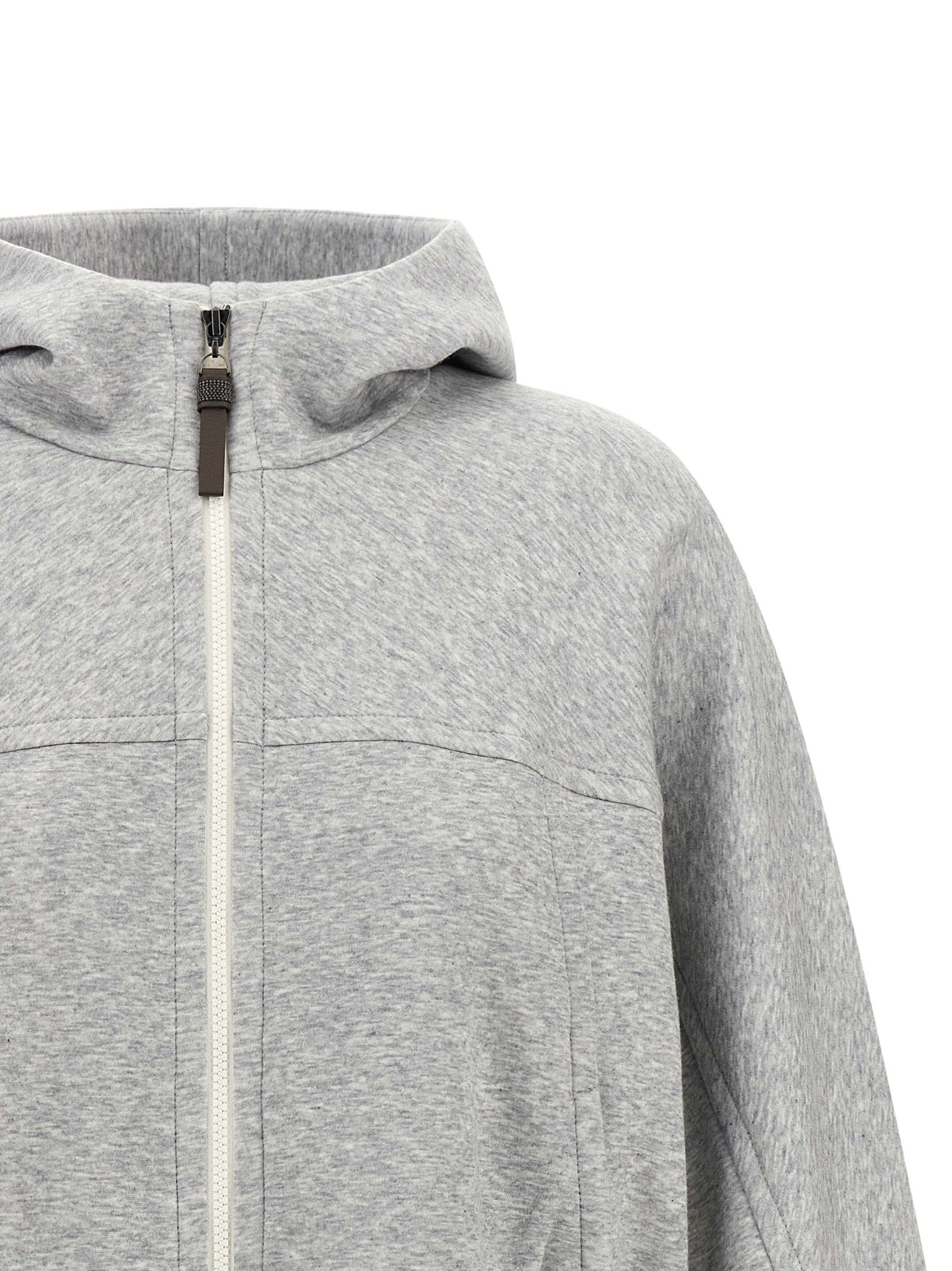 Brunello Cucinelli Grauer Baumwoll-Hoodie