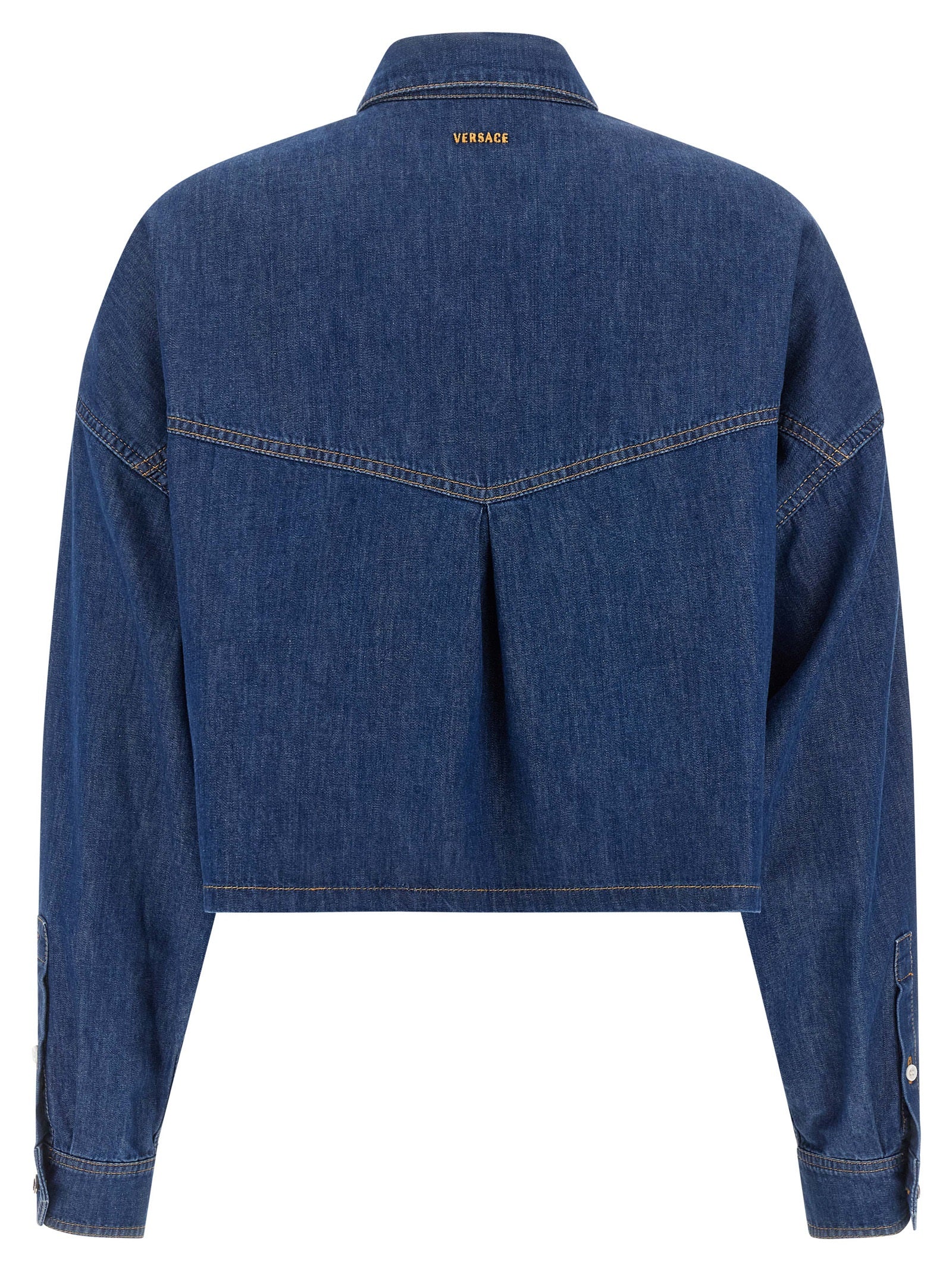 Versace Blaue Baumwollbluse