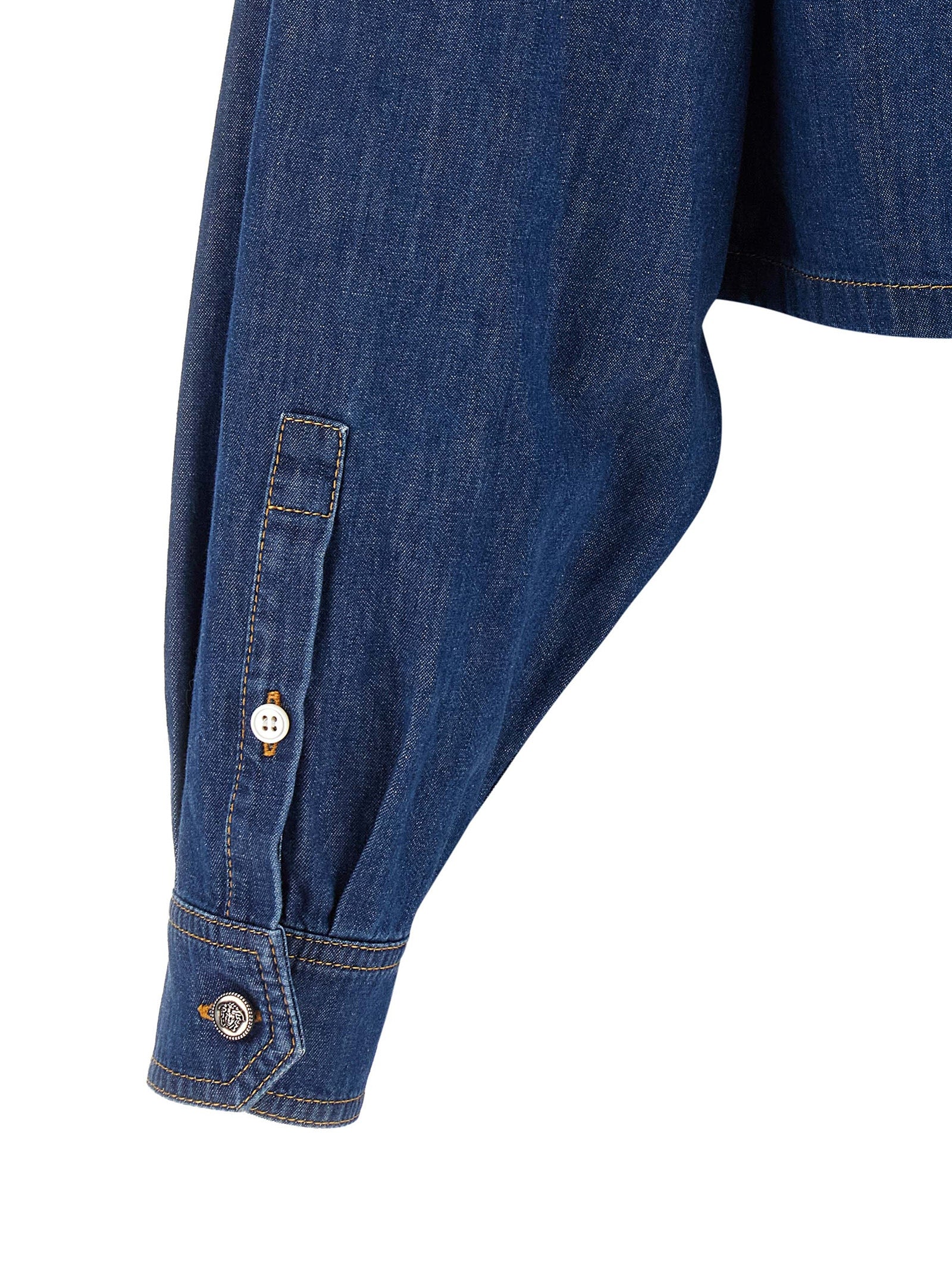 Versace Blaue Baumwollbluse
