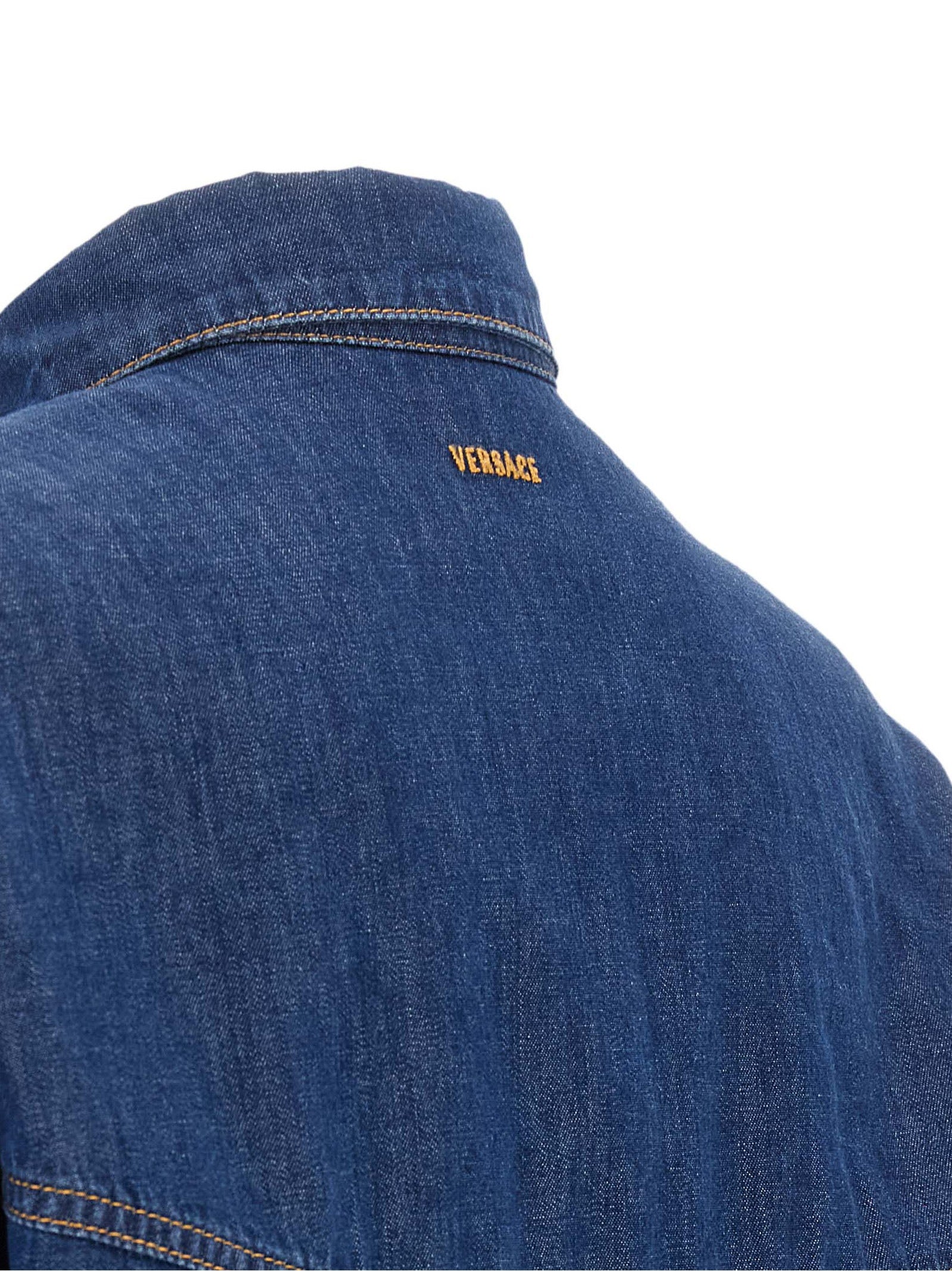 Versace Blaue Baumwollbluse