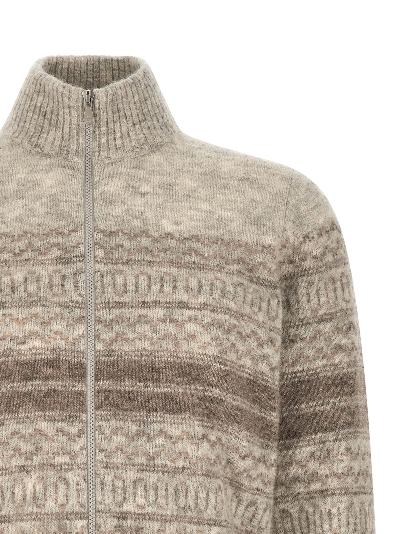 Brunello Cucinelli Beige Alpaka-Leder Cardigan
