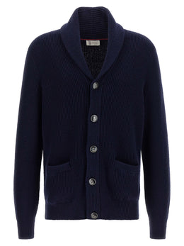 Brunello Cucinelli Blauer Baumwollcardigan