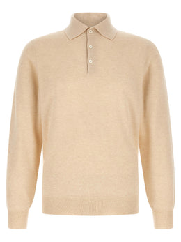 Brunello Cucinelli Beige Kaschmir-Poloshirt