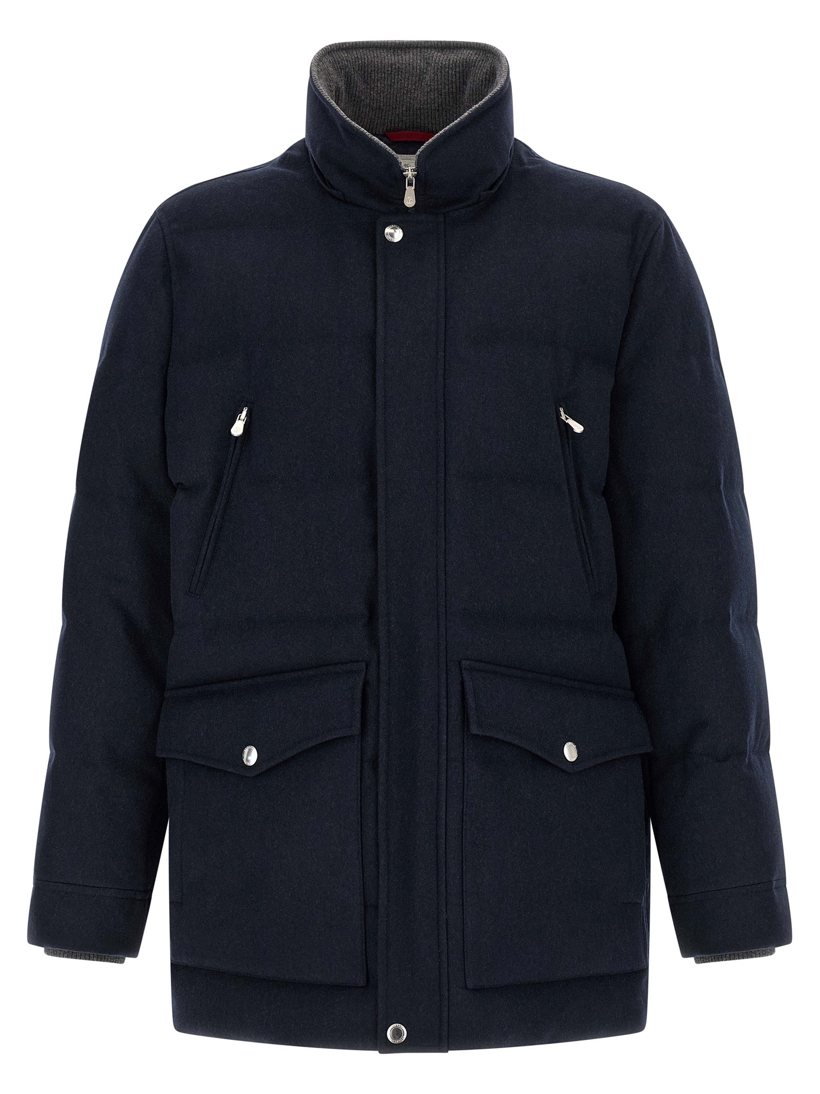 Brunello Cucinelli Blauer Wollparka