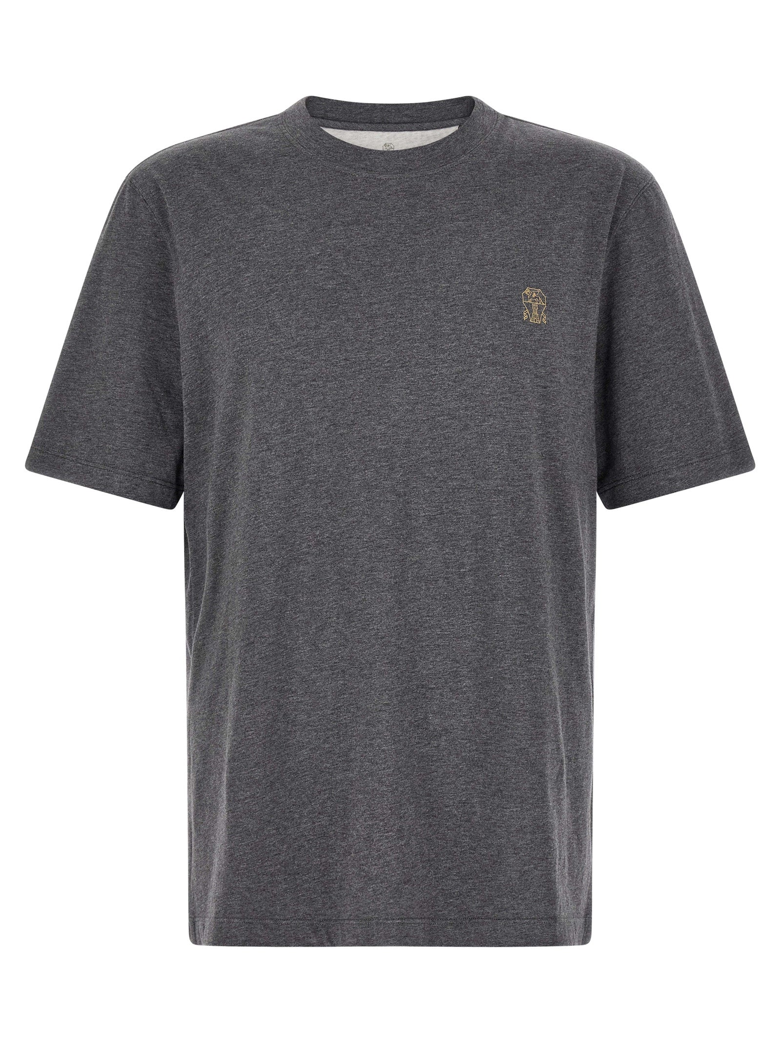 Brunello Cucinelli Graues Baumwoll-T-Shirt