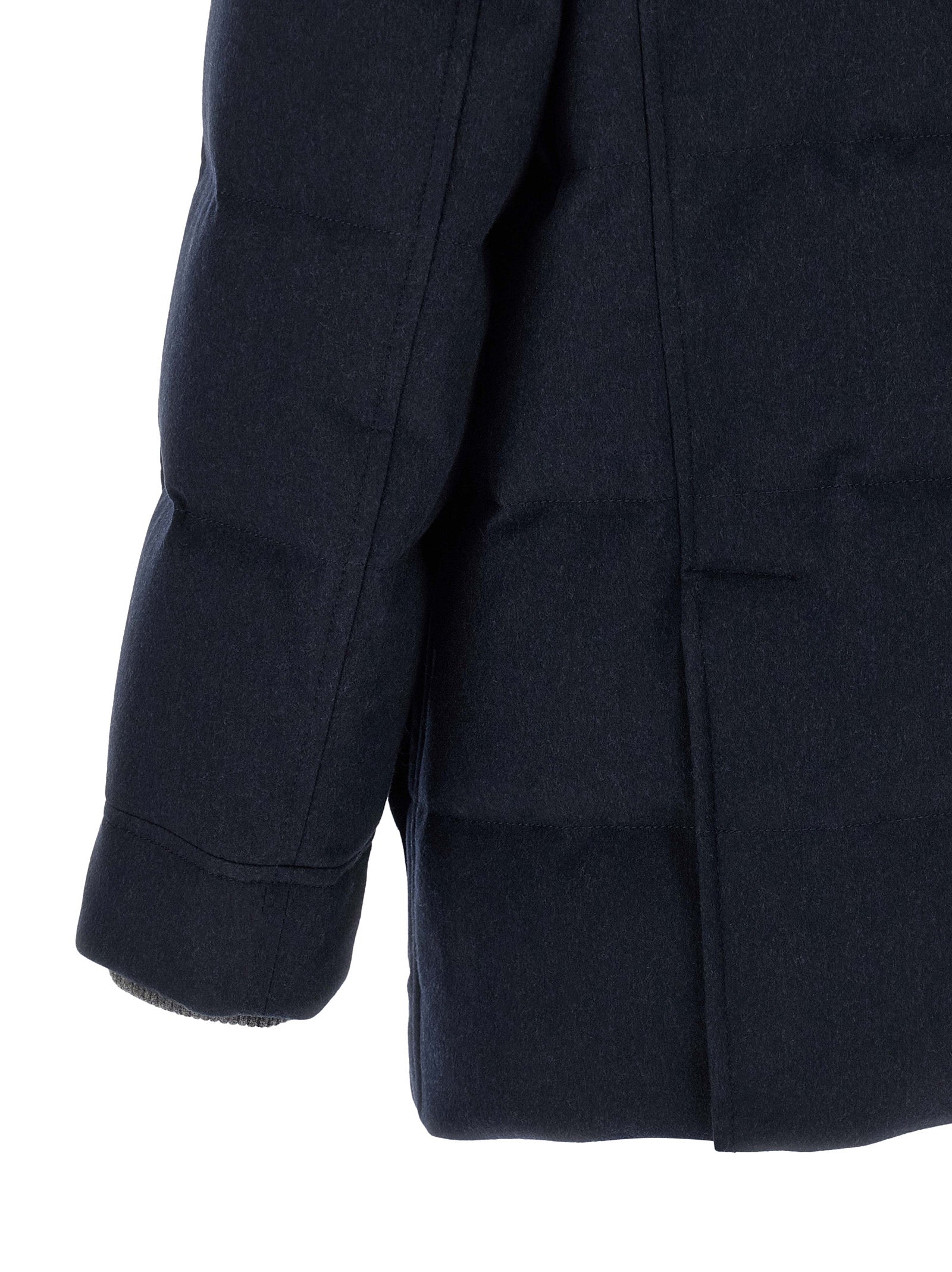 Brunello Cucinelli Blauer Wollparka