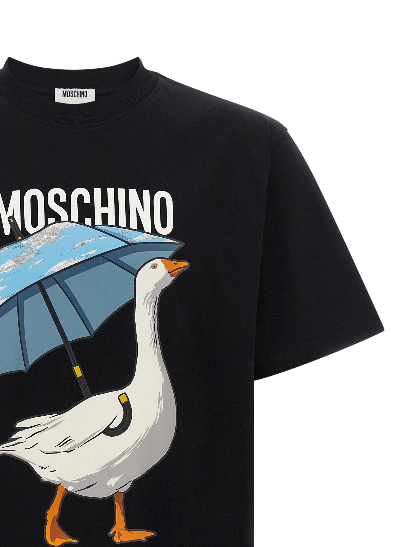Moschino Schwarzes Baumwoll-T-Shirt