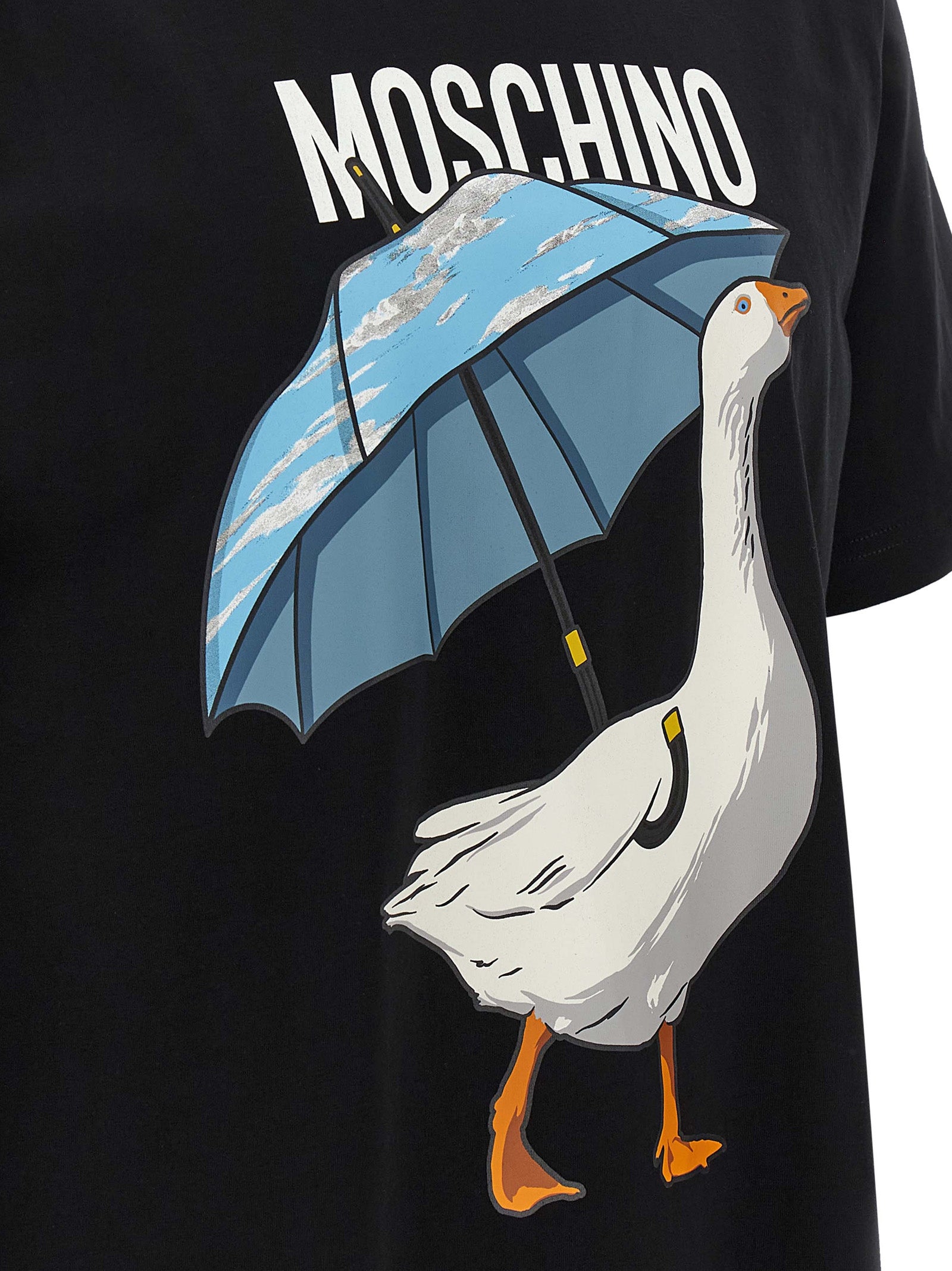 Moschino Schwarzes Baumwoll-T-Shirt